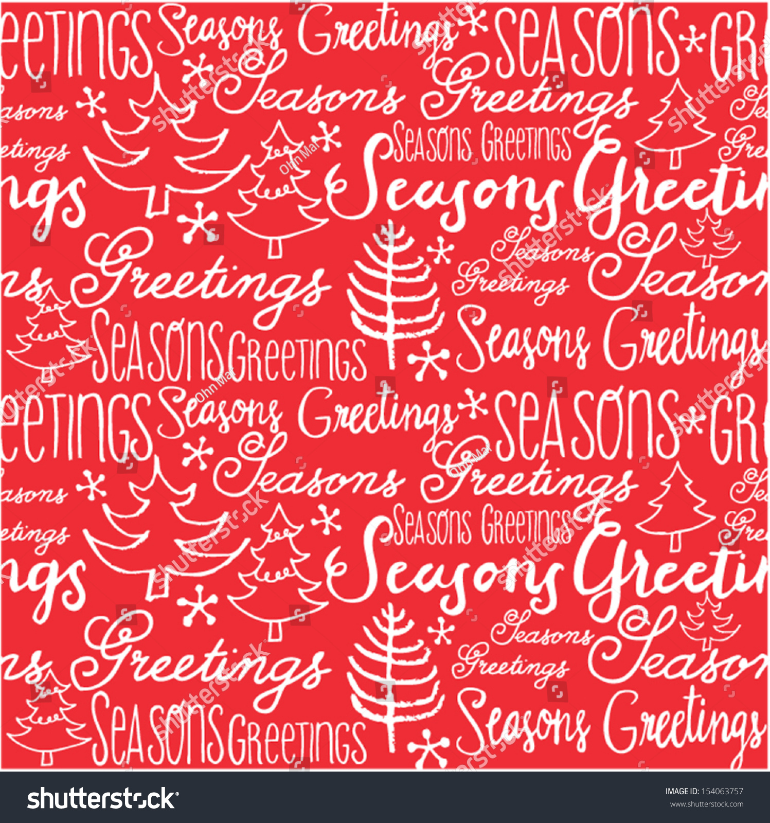 Christmas trees and words seamless vector background