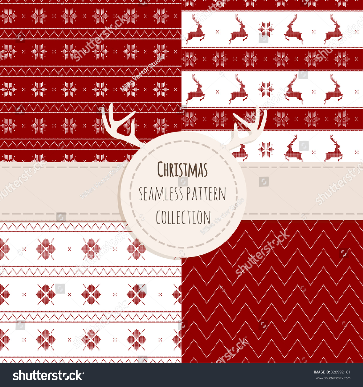 Christmas Vector Pattern Background Set - 328992161 : Shutterstock