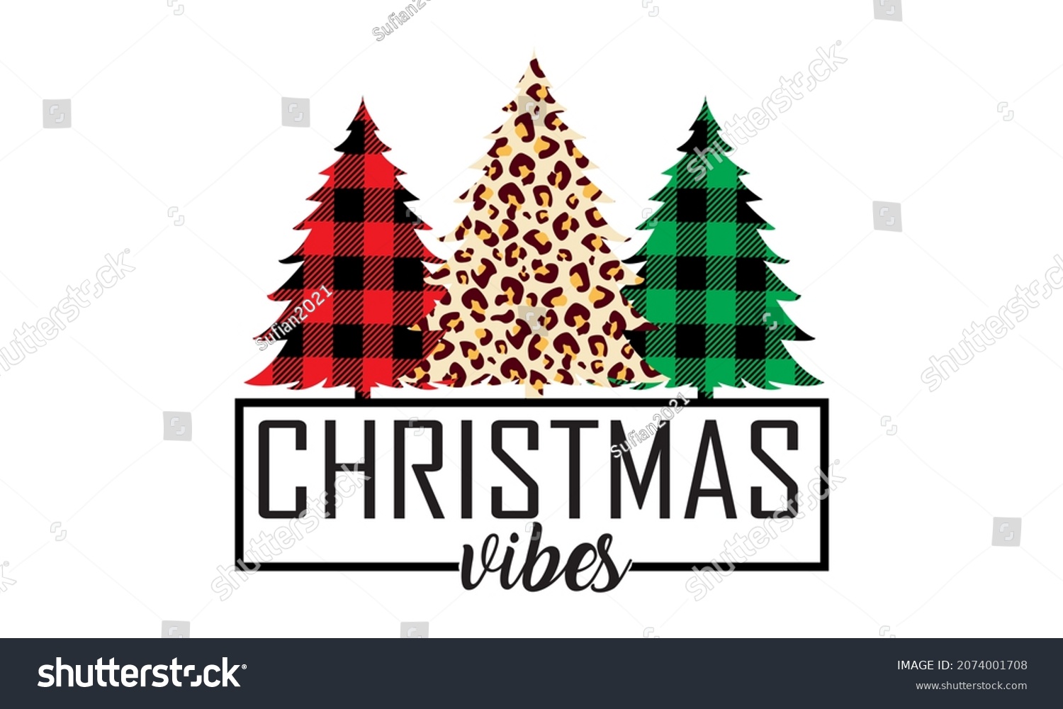 SVG of Christmas vibes svg Christmas Buffalo Plaid tree Svg Vector
 svg