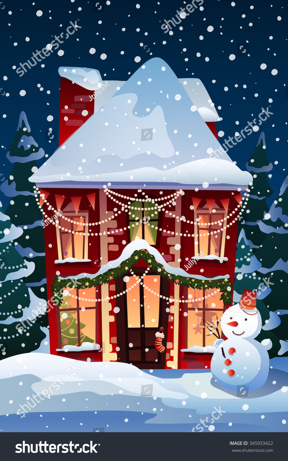 Christmas Winter Wonderland Template Christmas Background Stock Vector Royalty Free Shutterstock