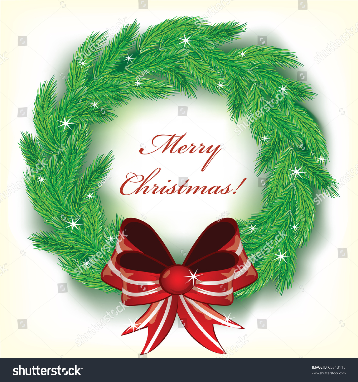 Christmas Wreath Vector Stock Vector 65313115 - Shutterstock