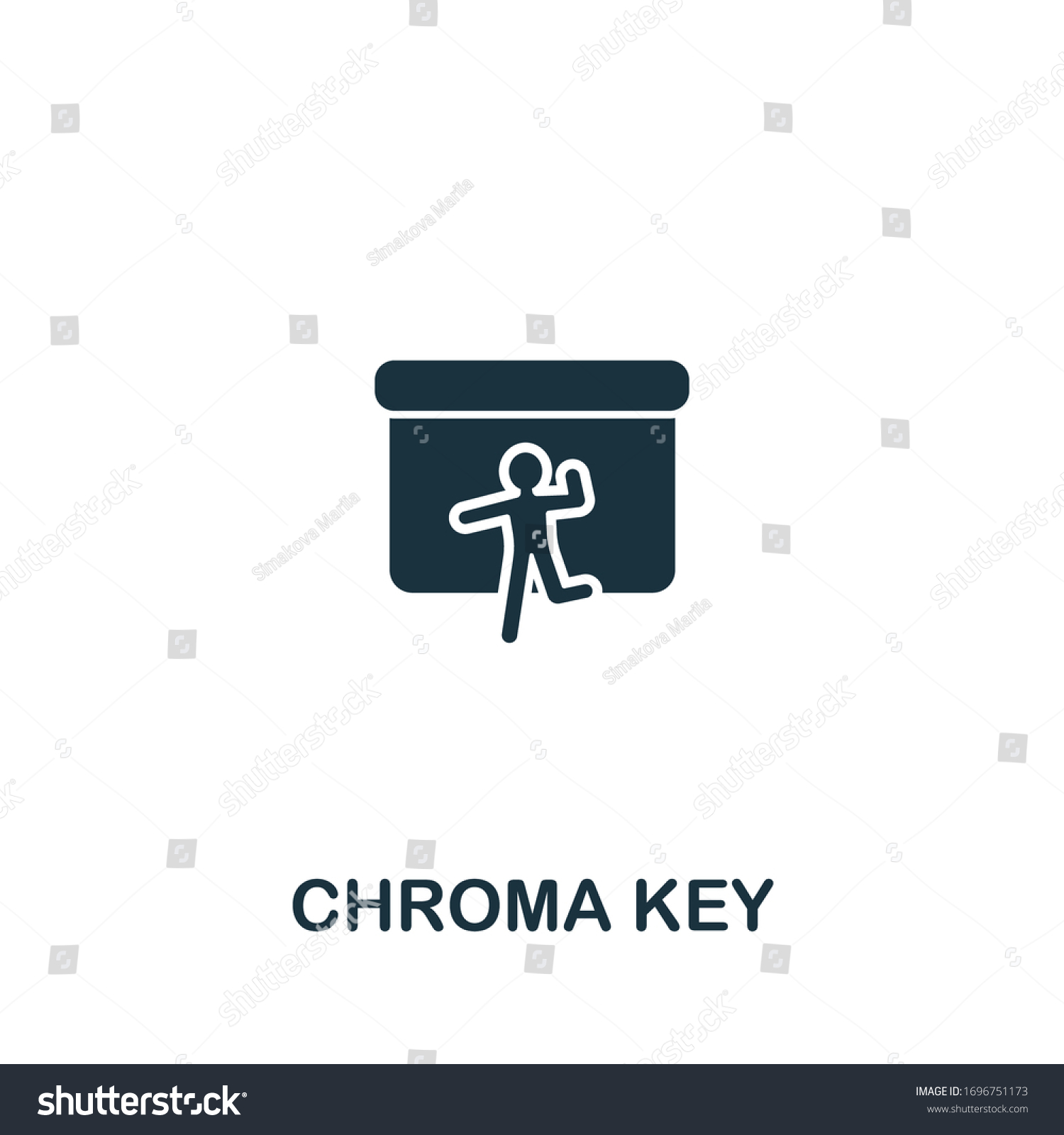 Chroma Key Icon Streaming Collection Simple Stock-vektor (royaltyfri