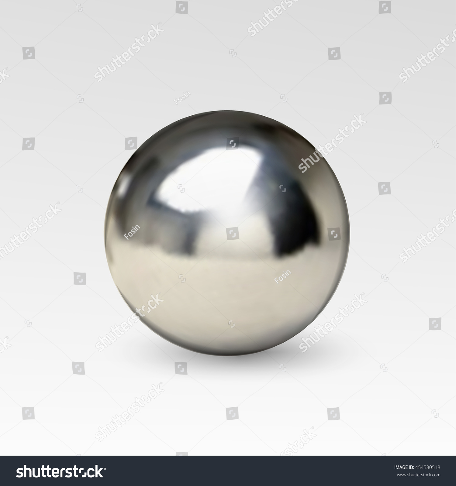 Chrome Ball Realistic Isolated On White Stock Vector (Royalty Free)  454580518