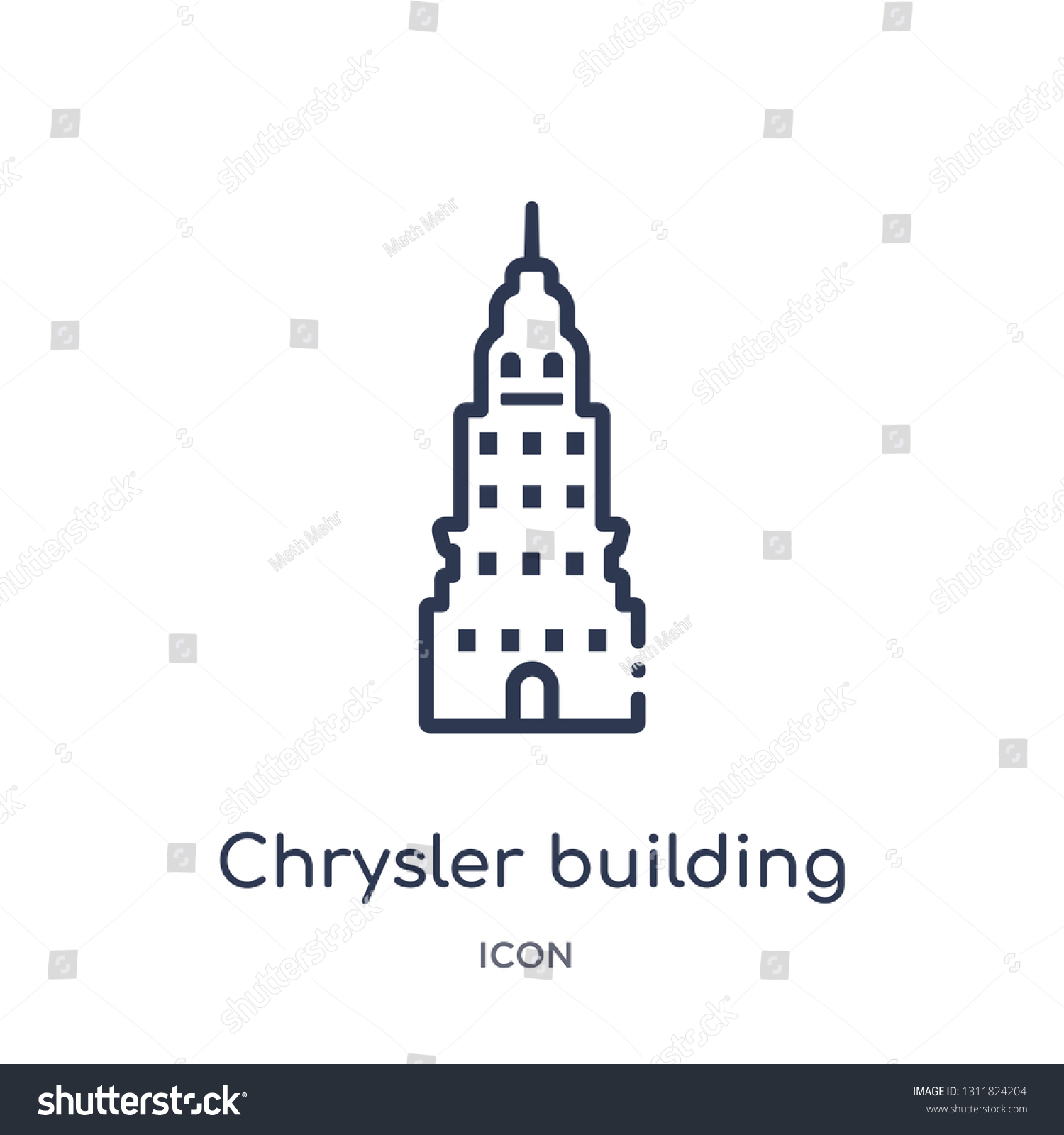 SVG of chrysler building icon from monuments outline collection. Thin line chrysler building icon isolated on white background. svg