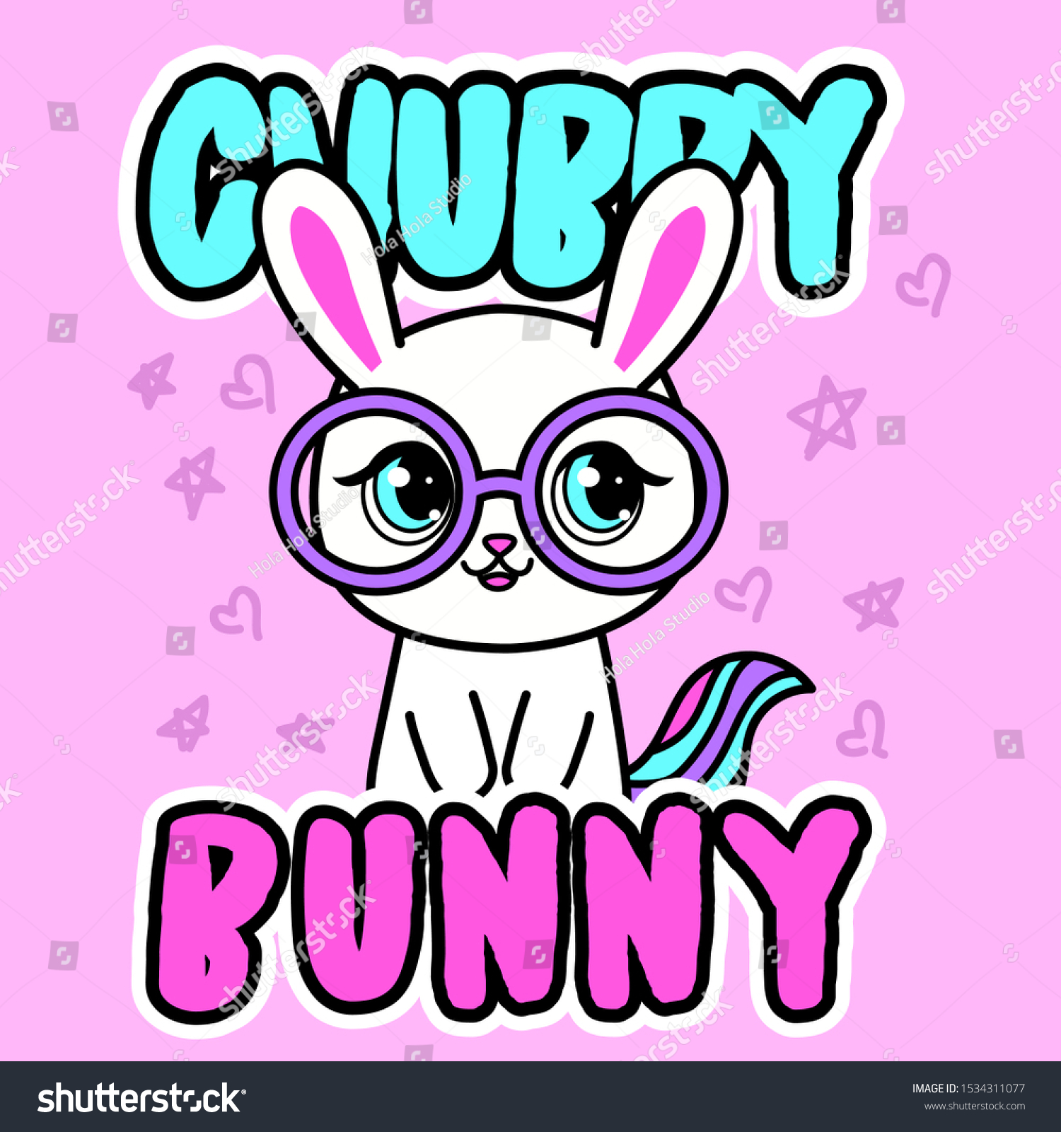 Chubby Bunny Slogan Print Vector Stock Vector (Royalty Free) 1534311077