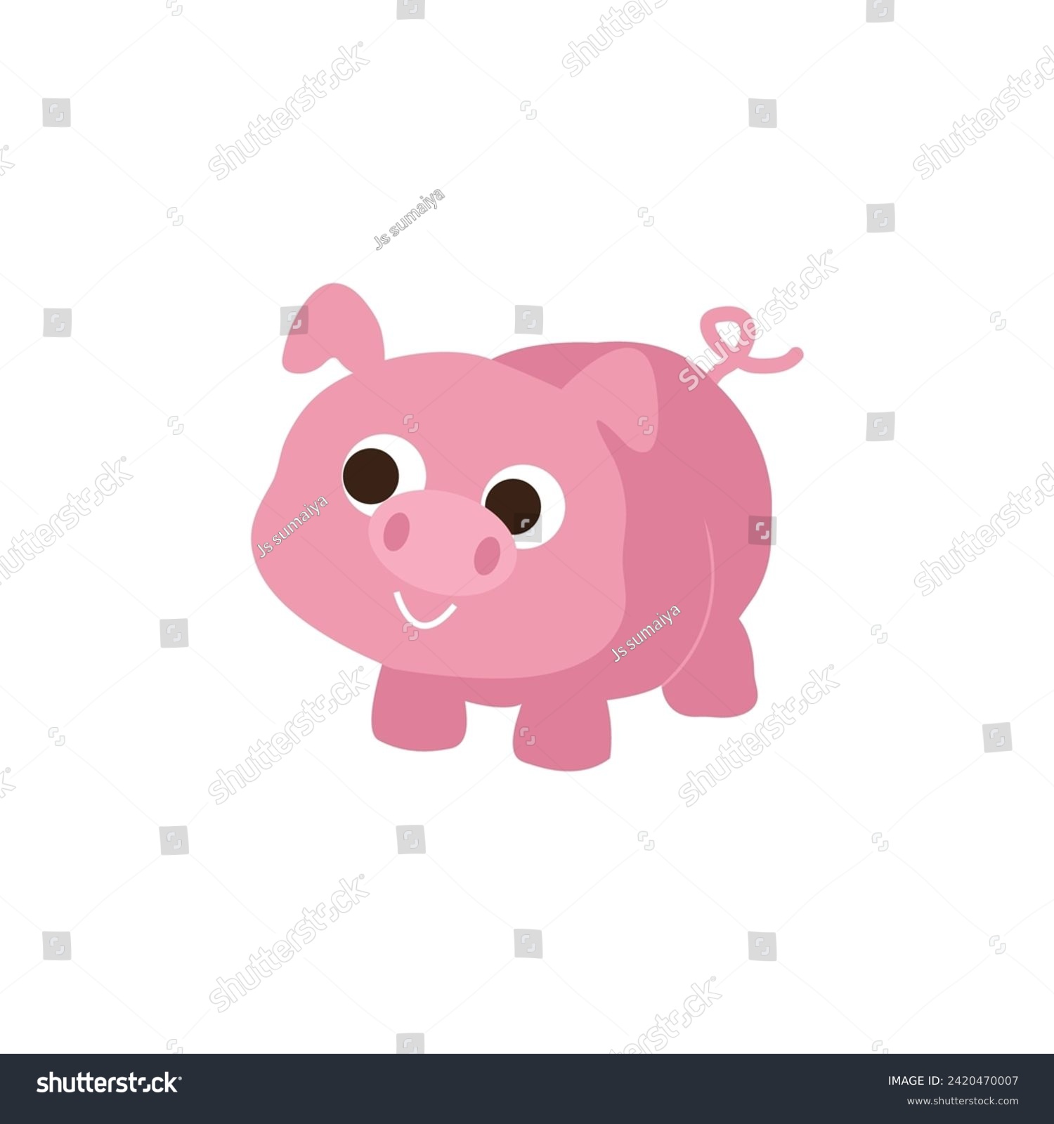 SVG of Chubby pig farm animal cartoon sticker svg