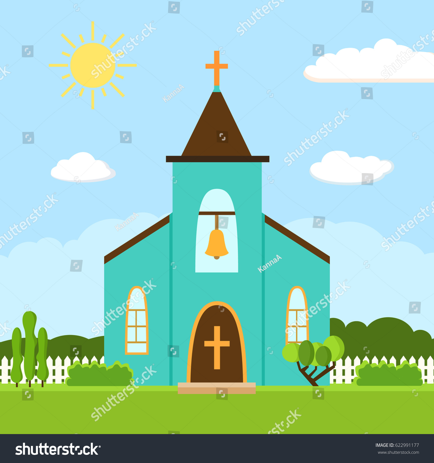 Church Icon Vector Illustration Religion Architecture Stock Vector ...