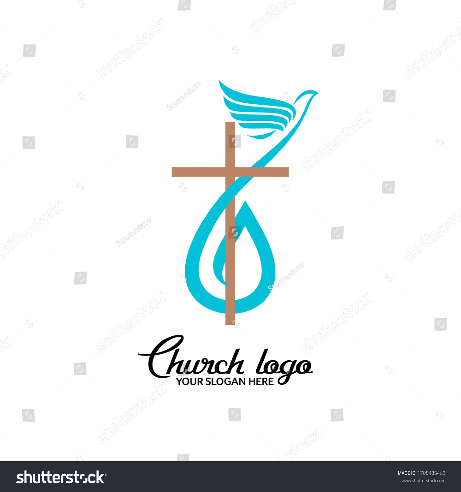 Church Logo Christian Symbols Cross Jesus Stock Vector (Royalty Free ...