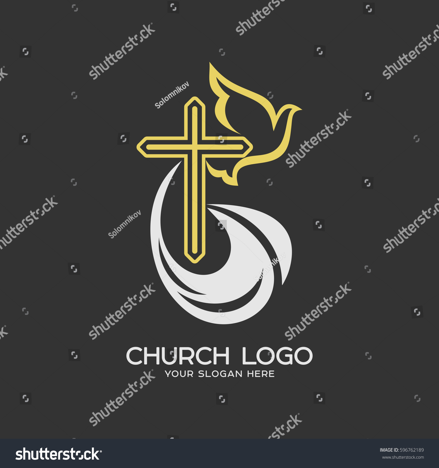 Church Logo Christian Symbols Cross Jesus Stock Vector (Royalty Free ...