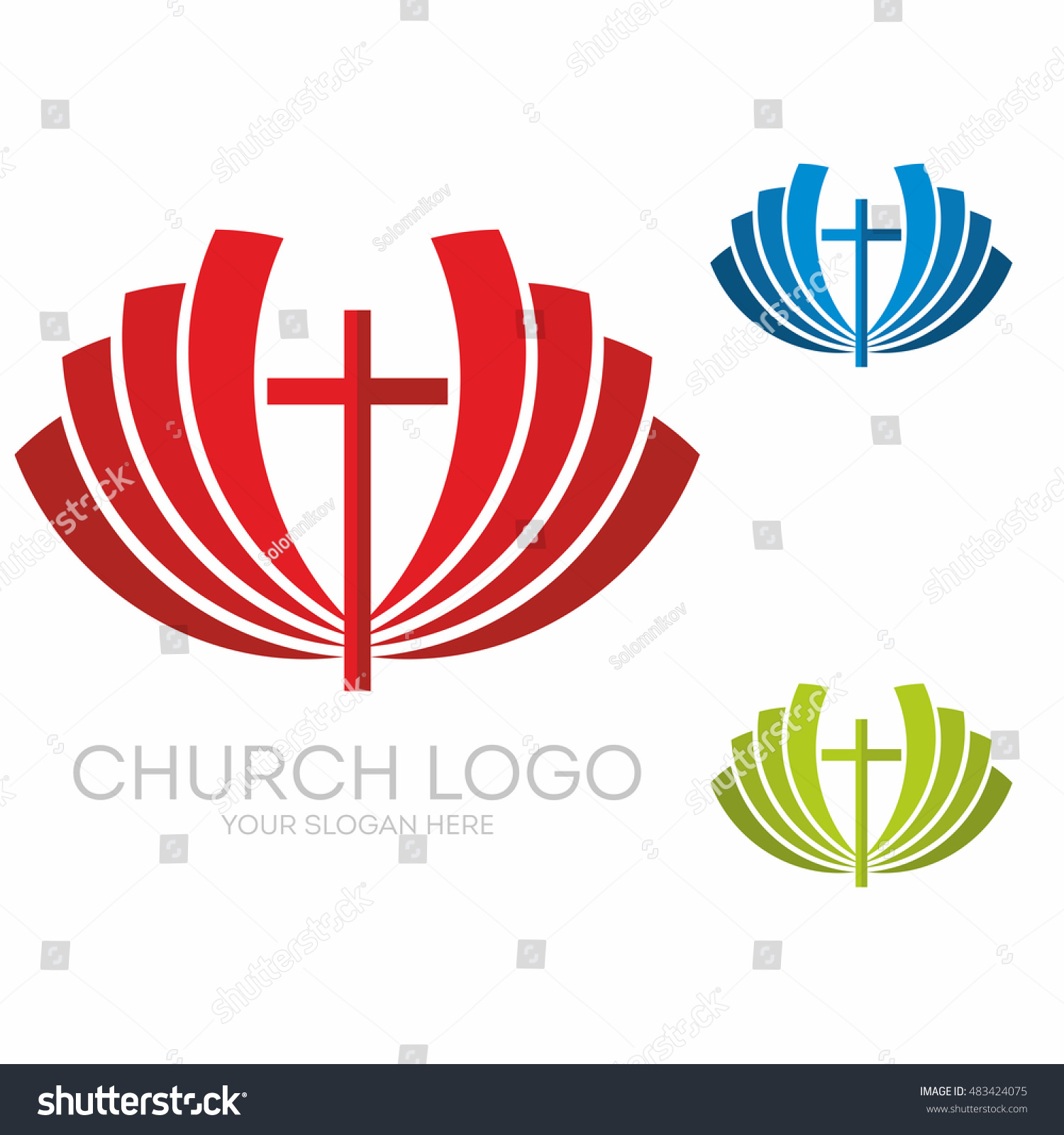 Church Logo Christian Symbols Greatness Glory Stock Vector (Royalty ...