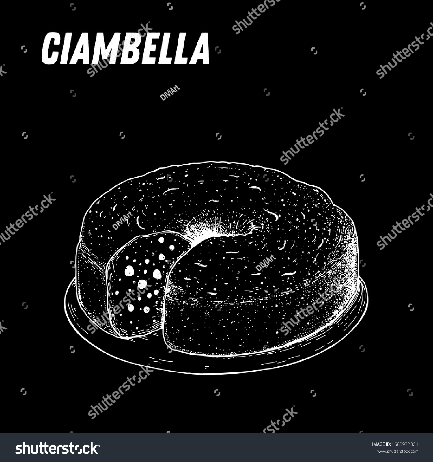 Ciambella Sketch Italian Dessert Vector Illustration Stock Vector Royalty Free 1683972304