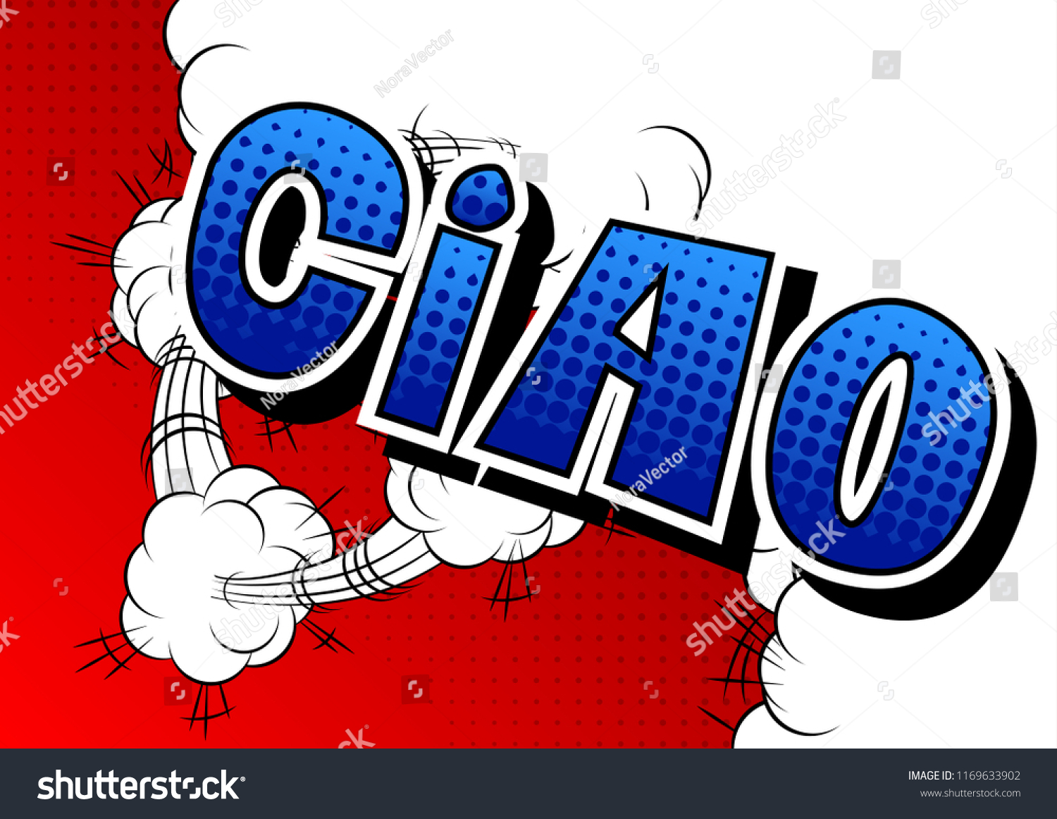 Ciao Hello Bye Italian Vector Illustrated Stock Vector (Royalty Free