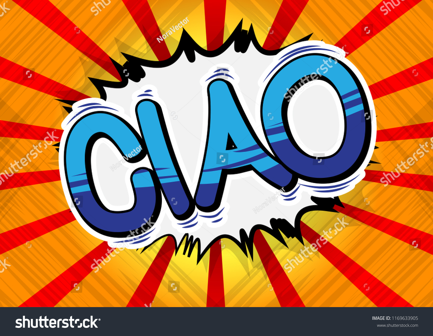 Ciao Hello Bye Italian Vector Illustrated Stock Vector (Royalty Free