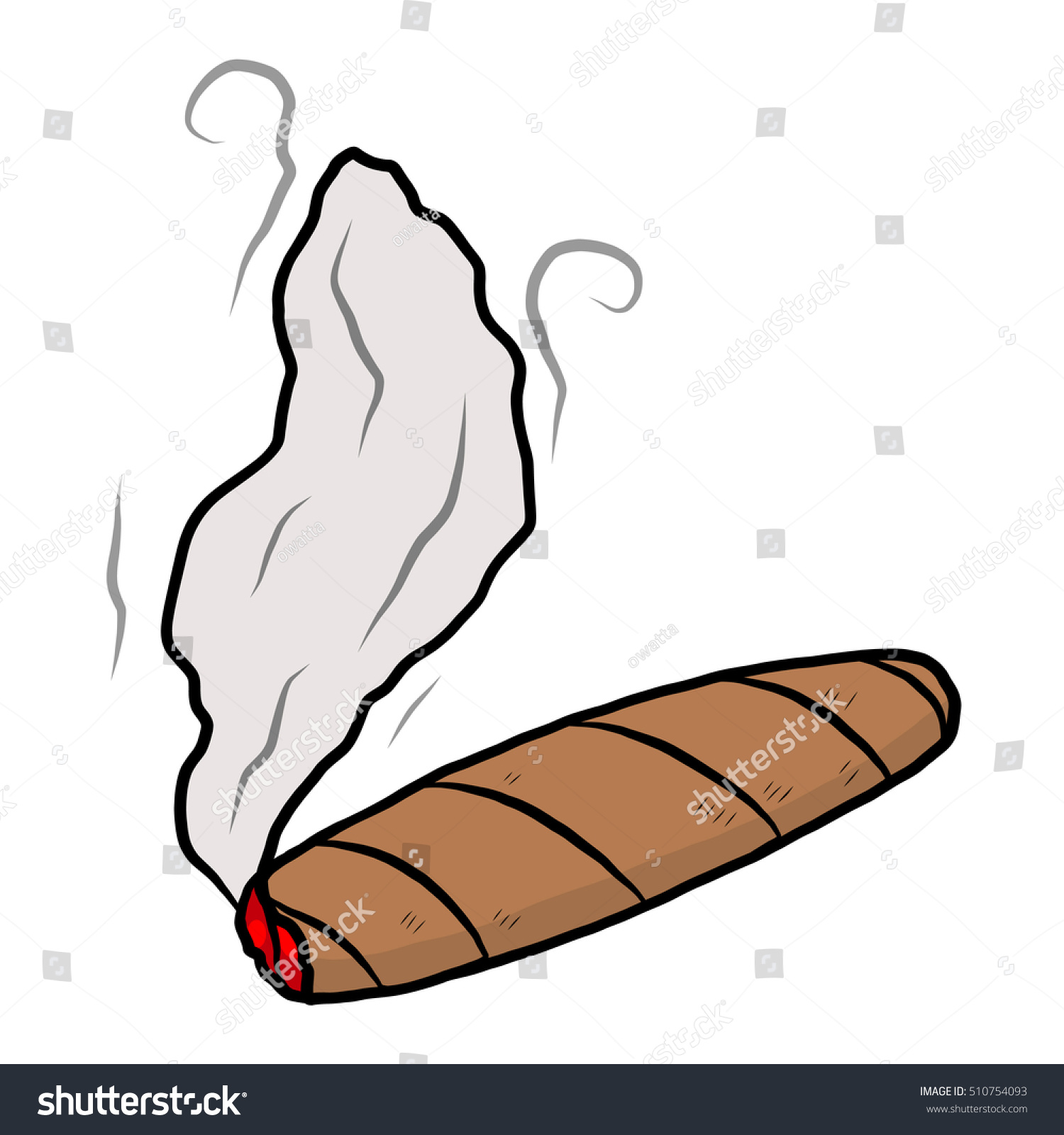 Cigar Cartoon Vector Illustration Hand Drawn vetor stock (livre de