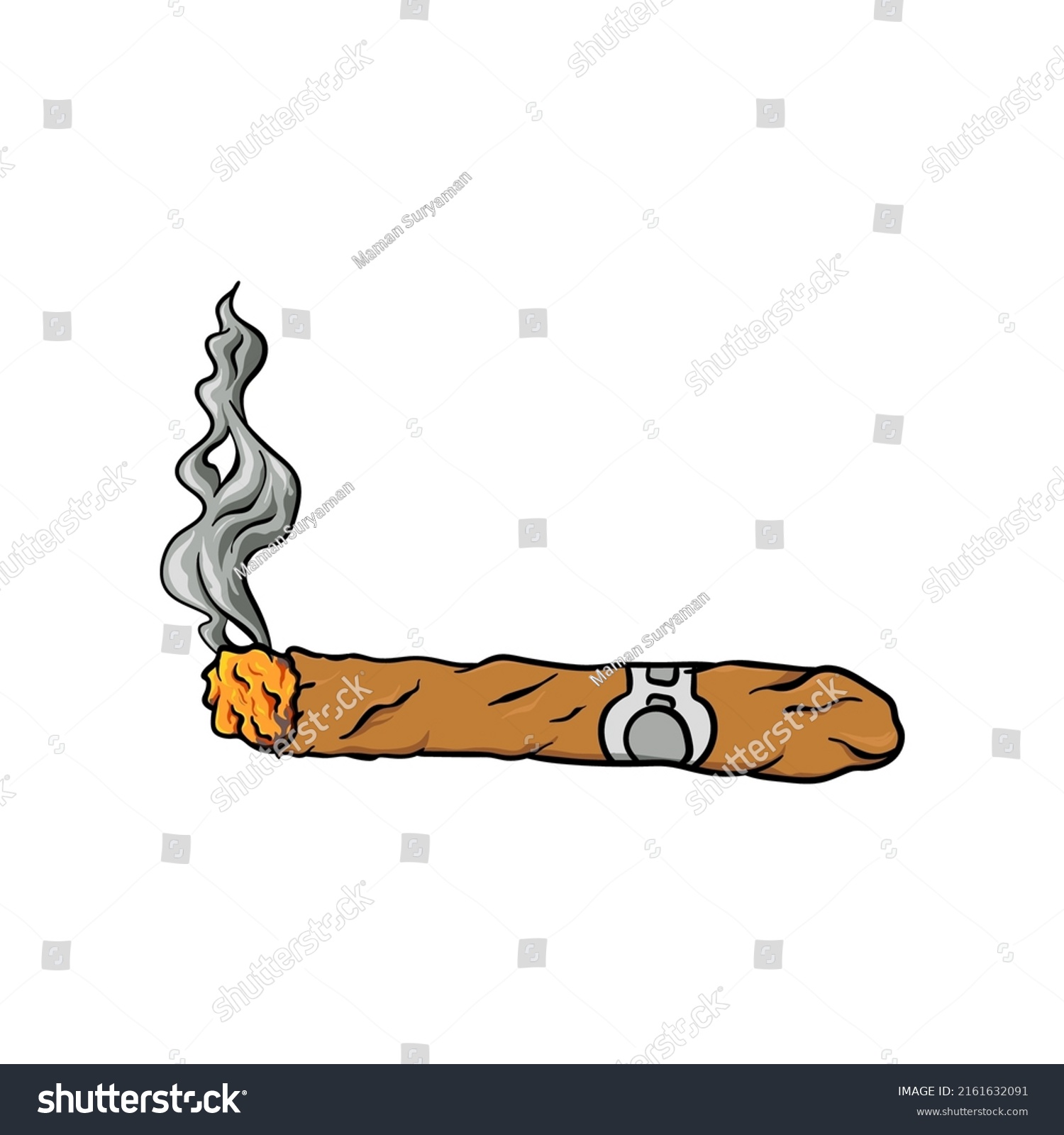 Cigar Smoke Vector Isolated On White Stock Vector (Royalty Free ...