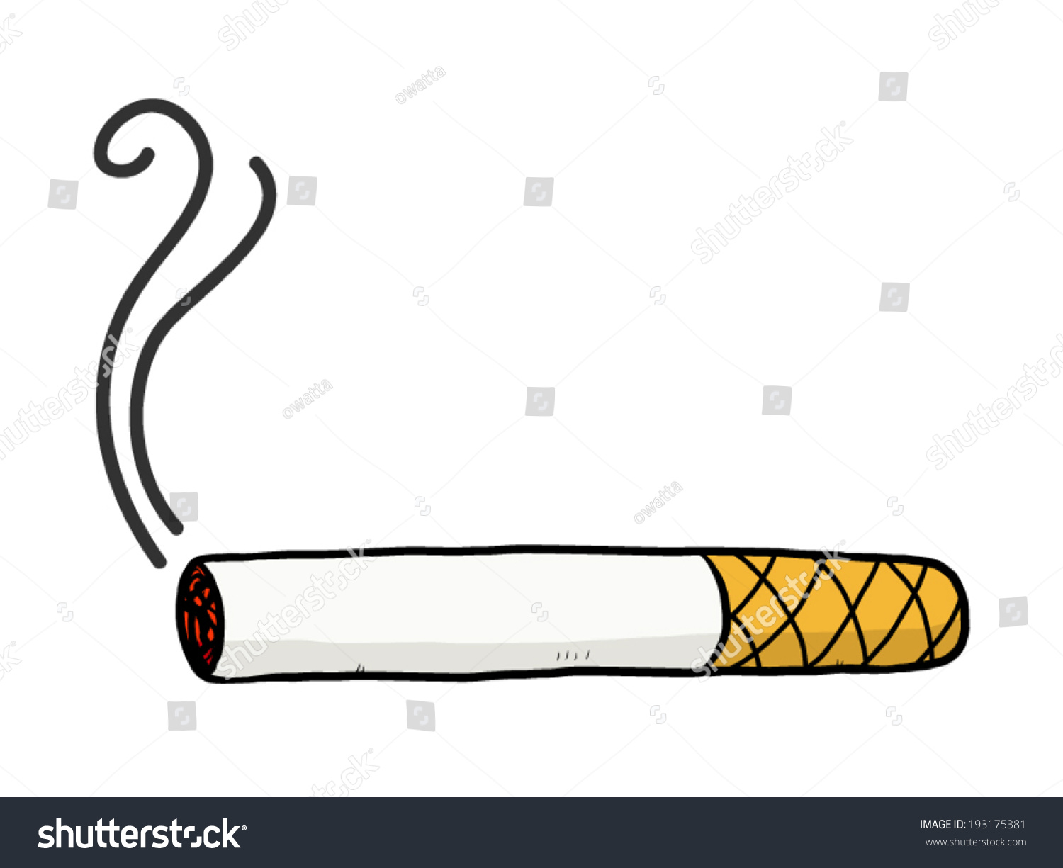 Cigarette Smoke Cartoon Vector Illustration Hand Stock Vector 193175381 ...