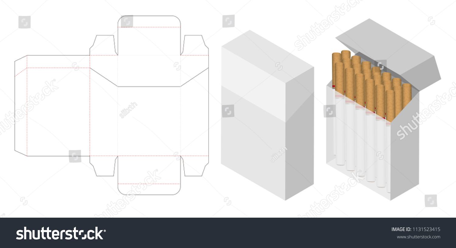 Cigarette Box Template Images Stock Photos Vectors Shutterstock   Stock Vector Cigarette Box D Mockup With Box Dieline 1131523415 