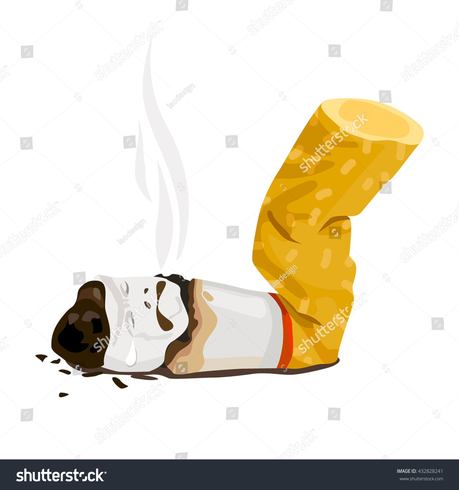 Cigarette Butt Dropped On Floor Sad Stock Vector 432828241 - Shutterstock