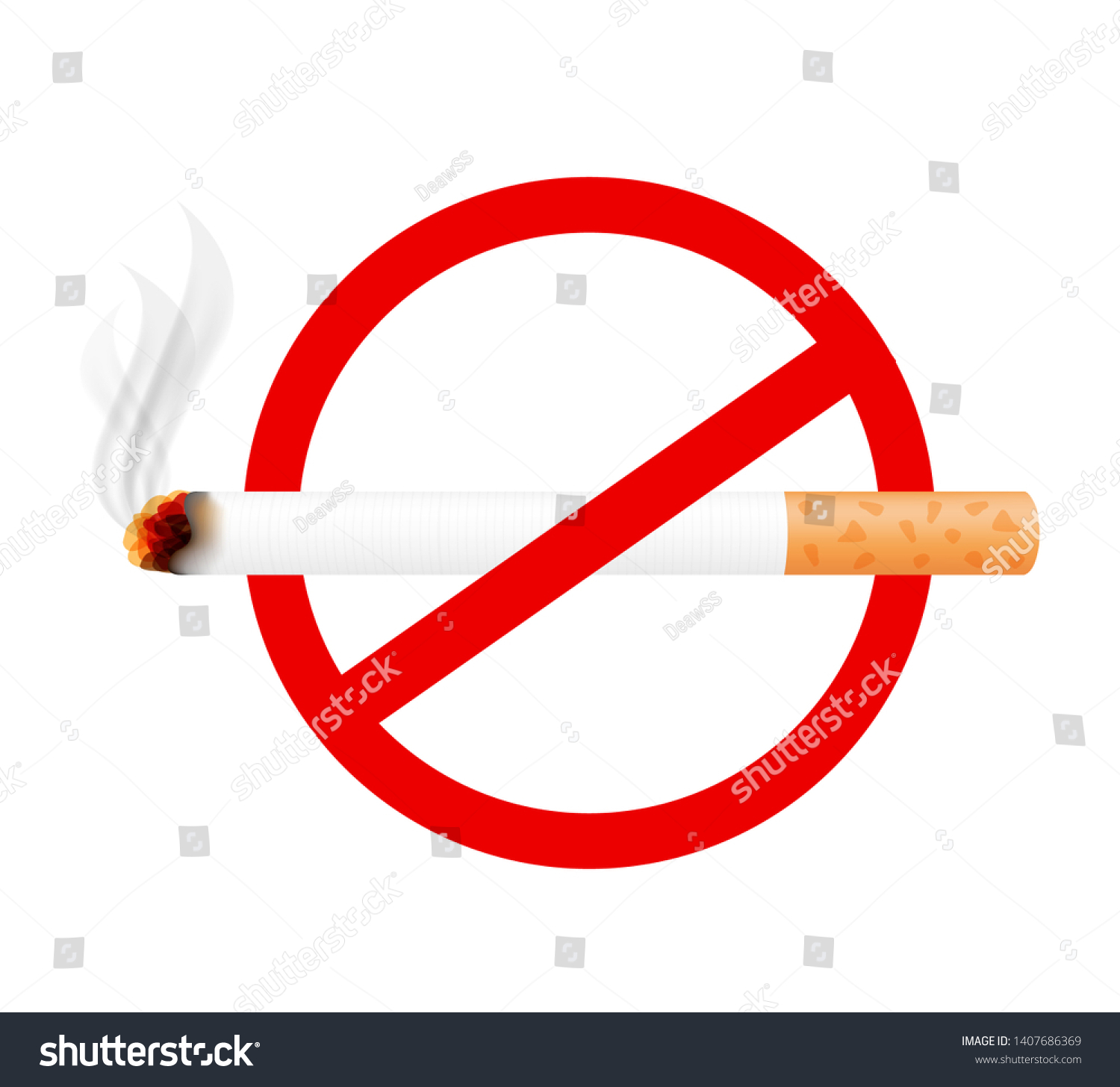 Cigarette Sign Stop Smoking Symbol Isolated Stock Vector (Royalty Free ...