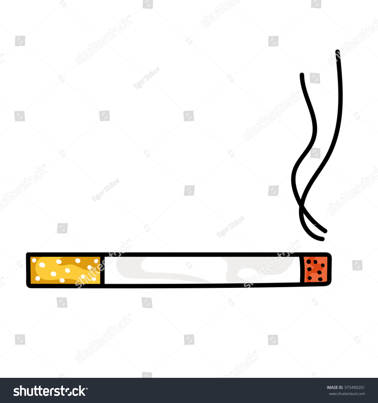 Cigarette Vector Drawing Stock Vector (Royalty Free) 375499201