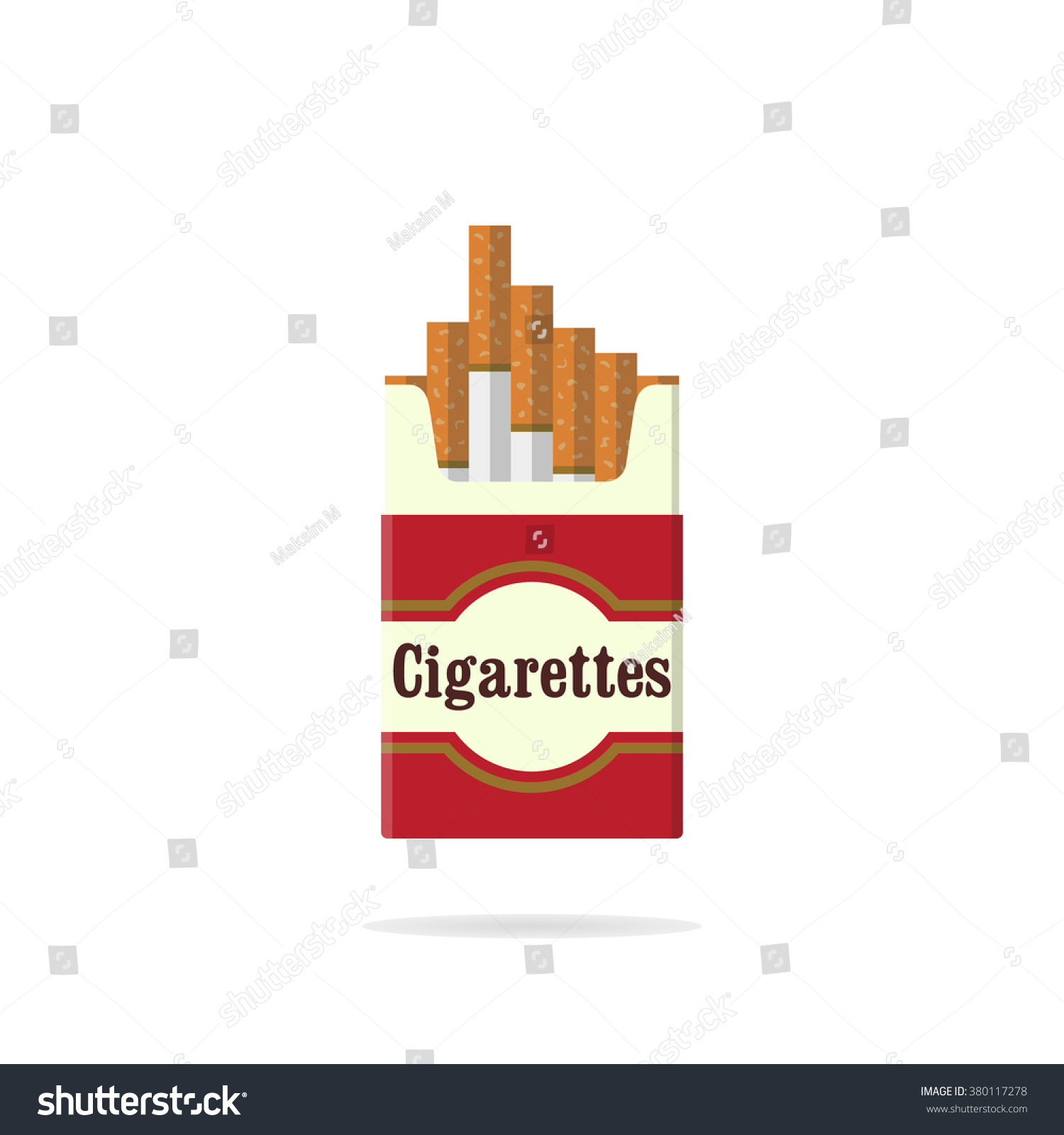 Cigarettes Pack Cigarettes Pack Icon Flat Stock Vector (royalty Free 