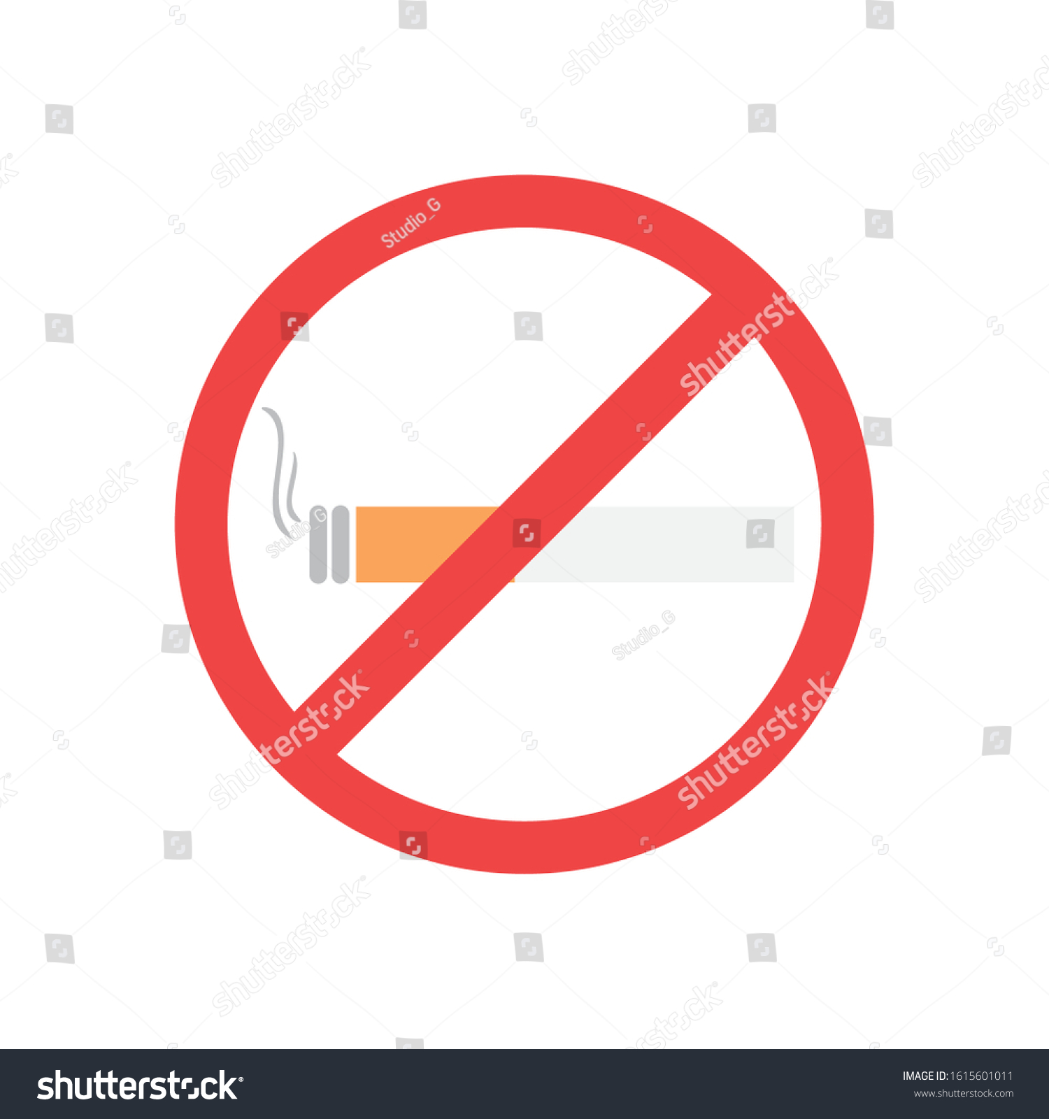 Cigarrete Forbidden Signal Design Tobacco Nicotine Stock Vector ...