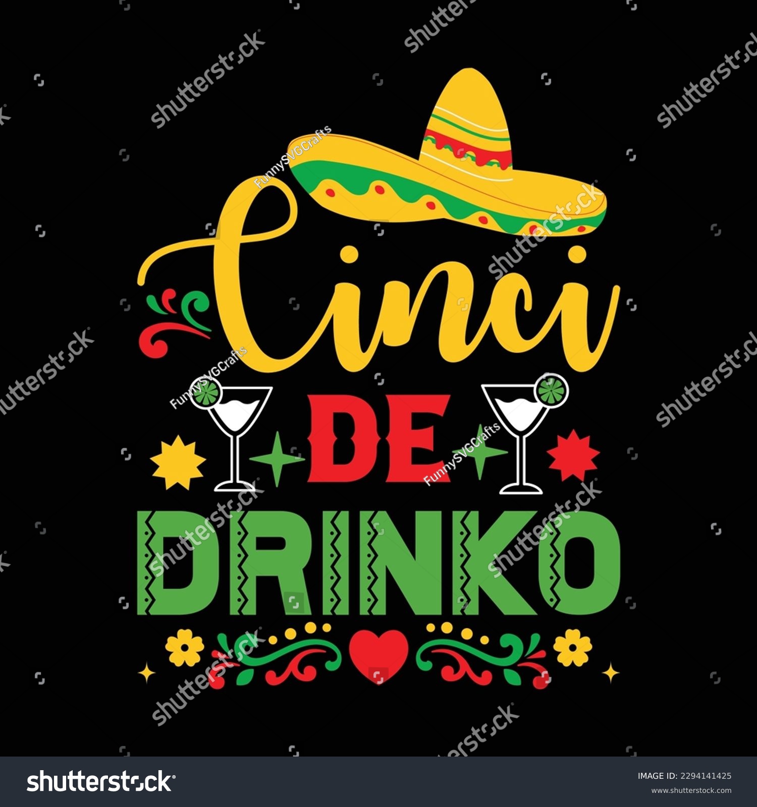 SVG of Cinci De Drinko Shirt, Cinco de Drinko SVG, Cinco de Mayo SVG, Fiesta SVG, Mexican hat, Cinco de Mayo Shirt Print Template svg