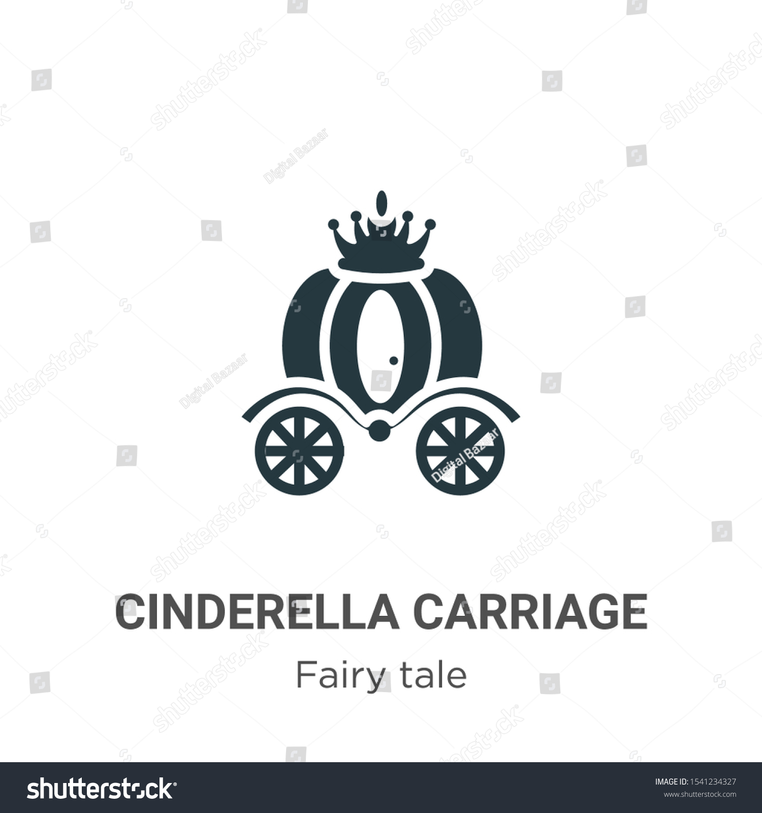 SVG of Cinderella carriage vector icon on white background. Flat vector cinderella carriage icon symbol sign from modern fairy tale collection for mobile concept and web apps design. svg