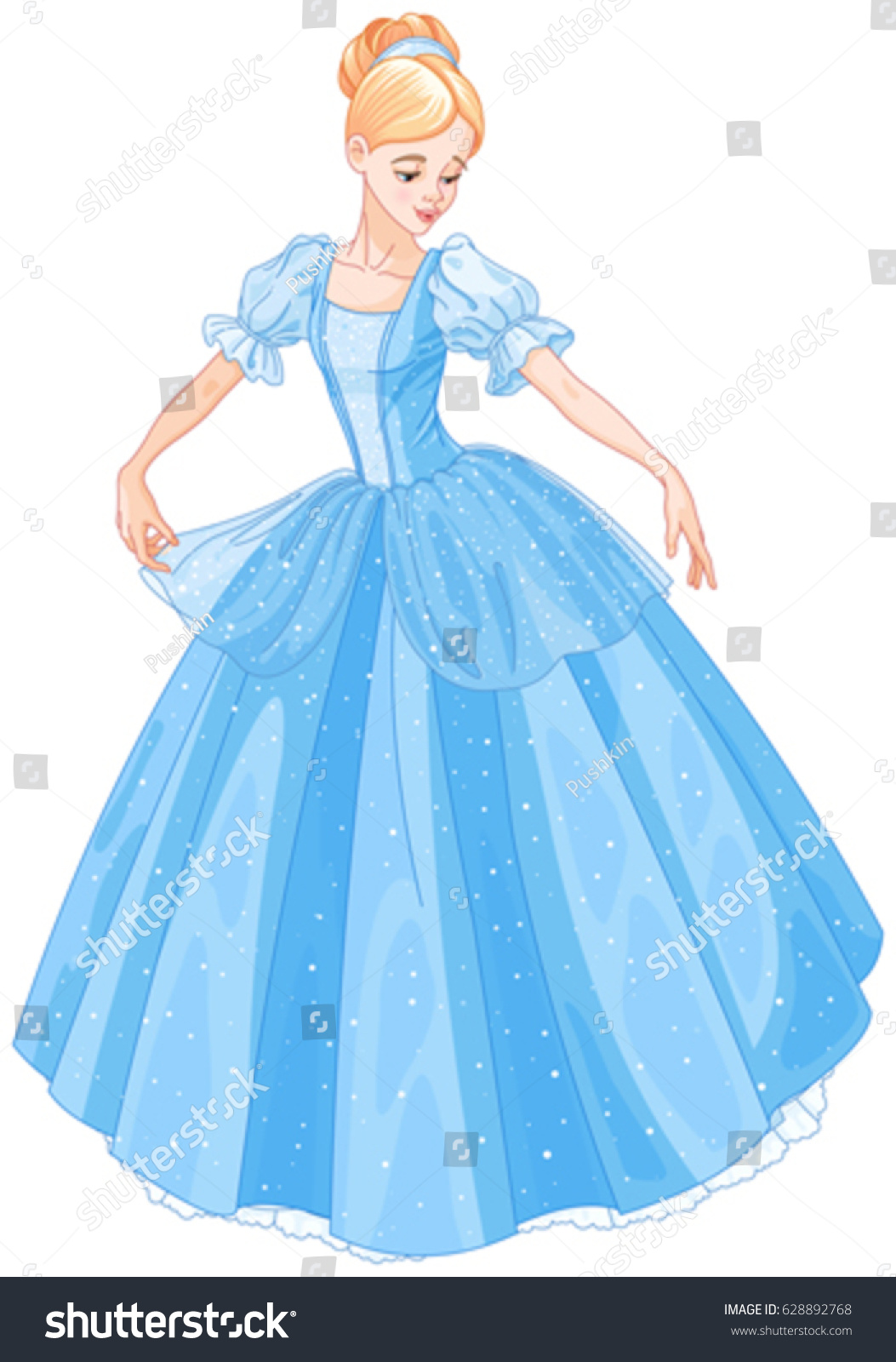 SVG of Cinderella is looking at her new ball dress svg