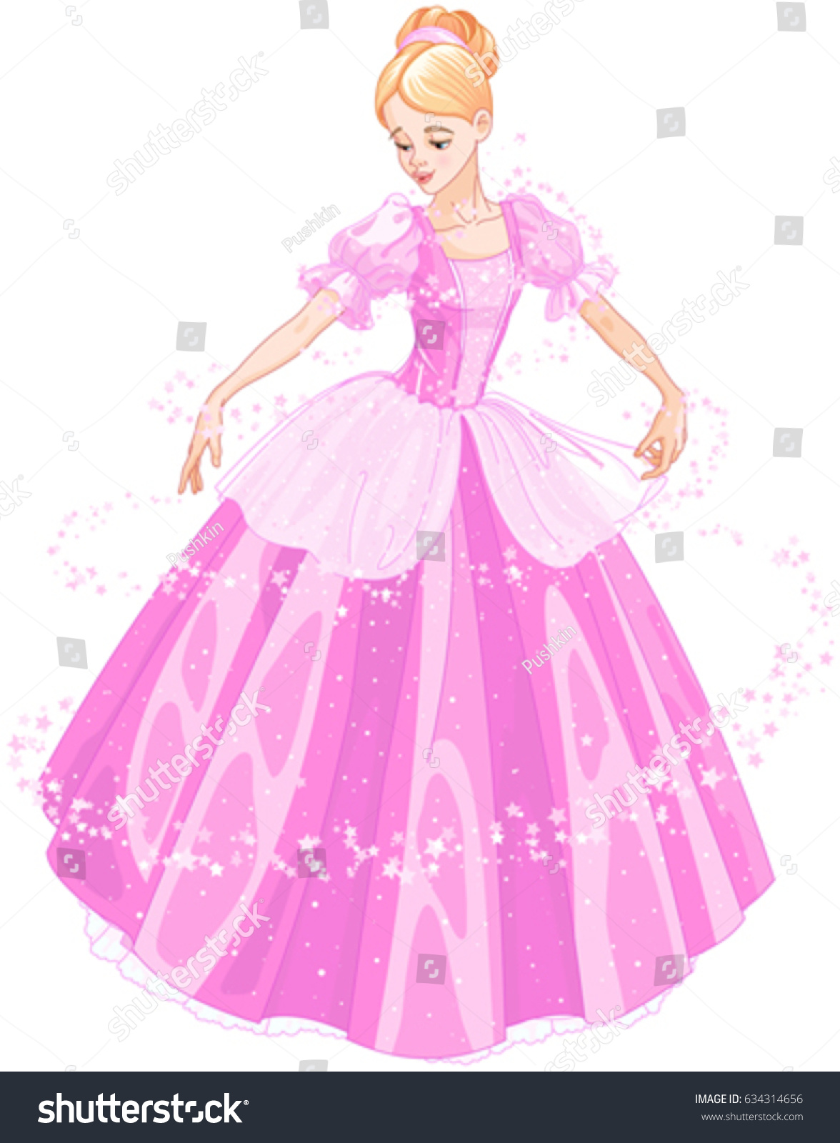SVG of Cinderella is looking at her new ball dress svg