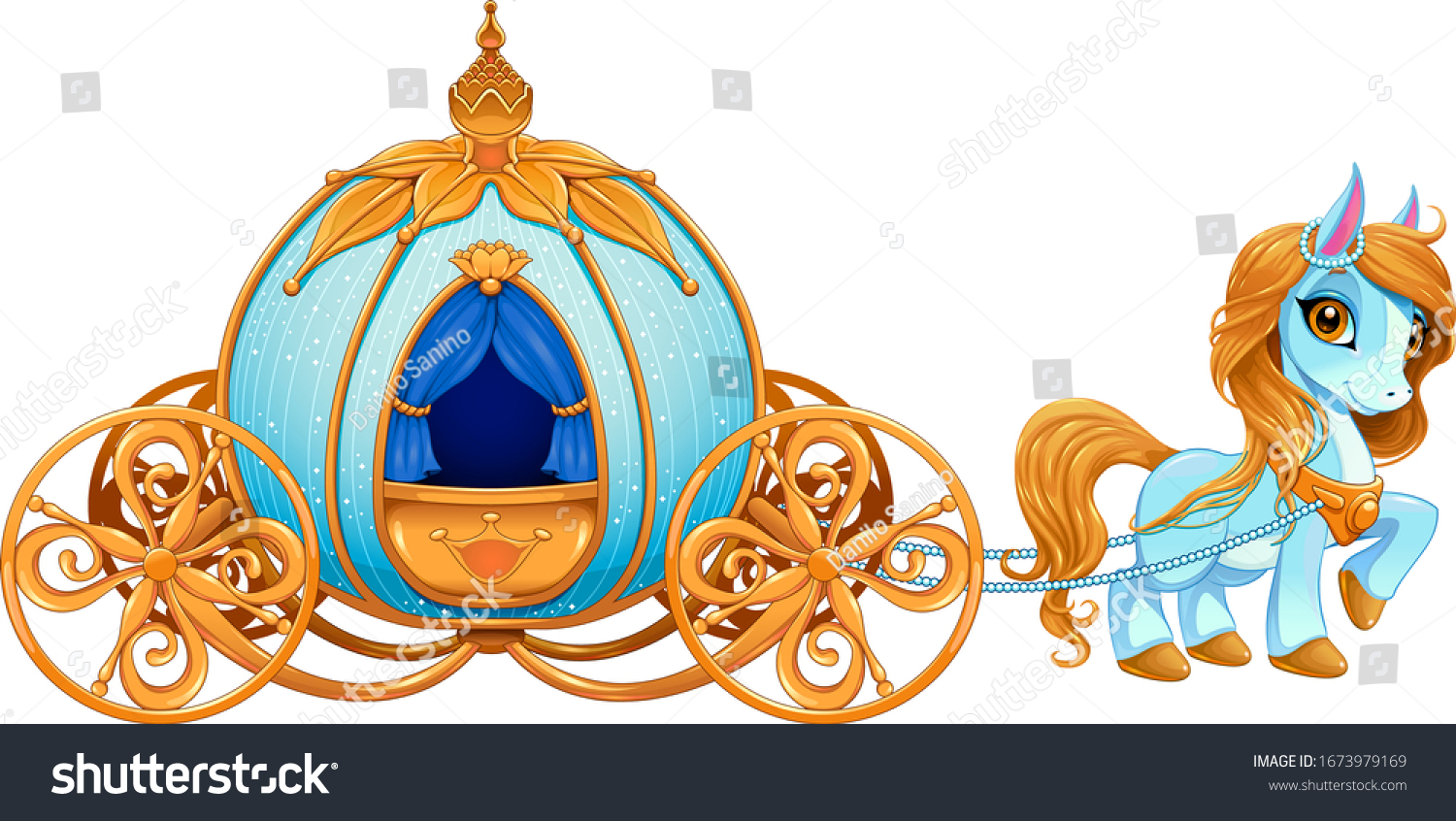 SVG of Cinderella pumpkin carriage. Vector isolated illustration svg