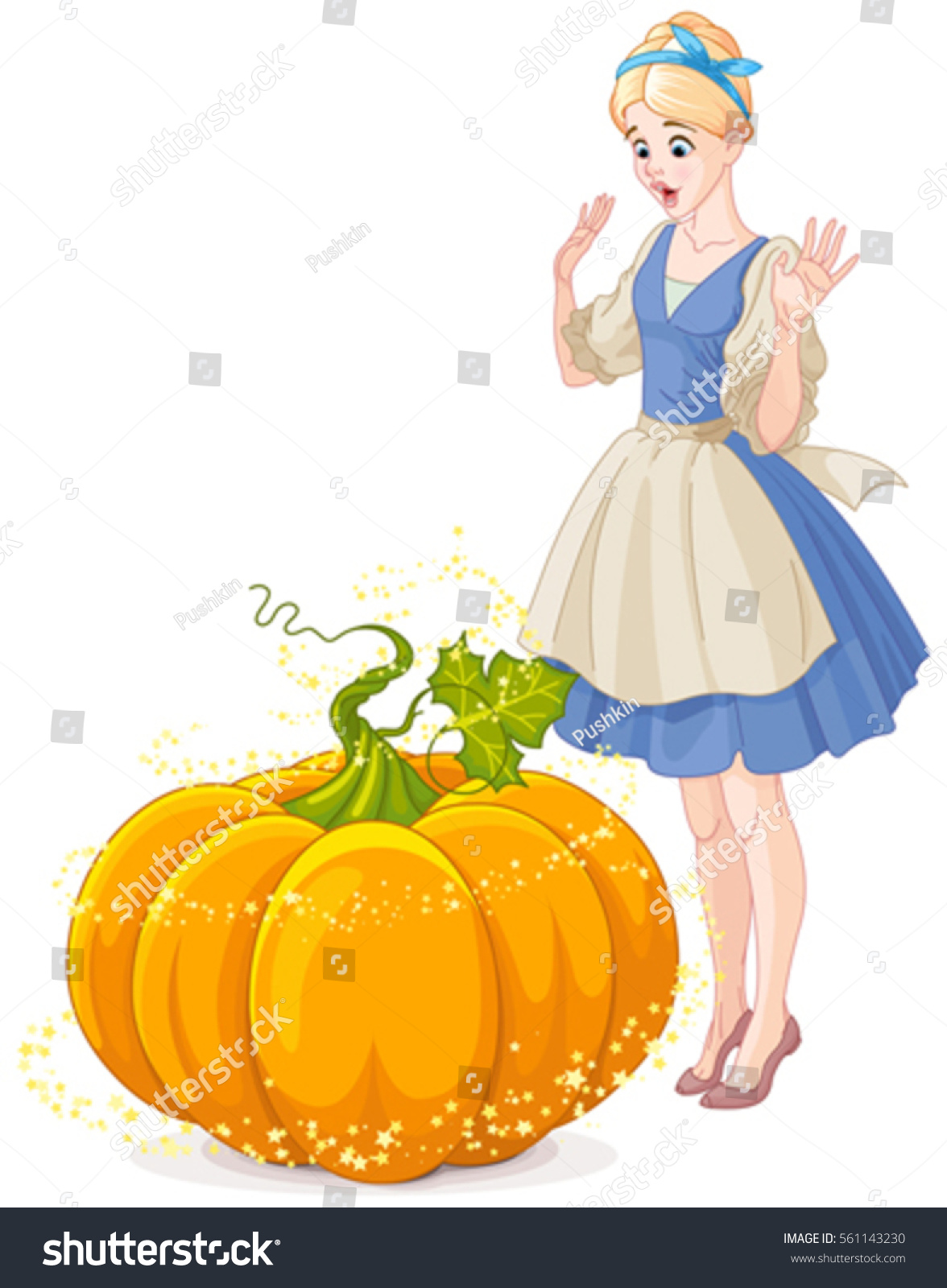 SVG of Cinderella Surprised by Pumpkin turning into a carriage svg
