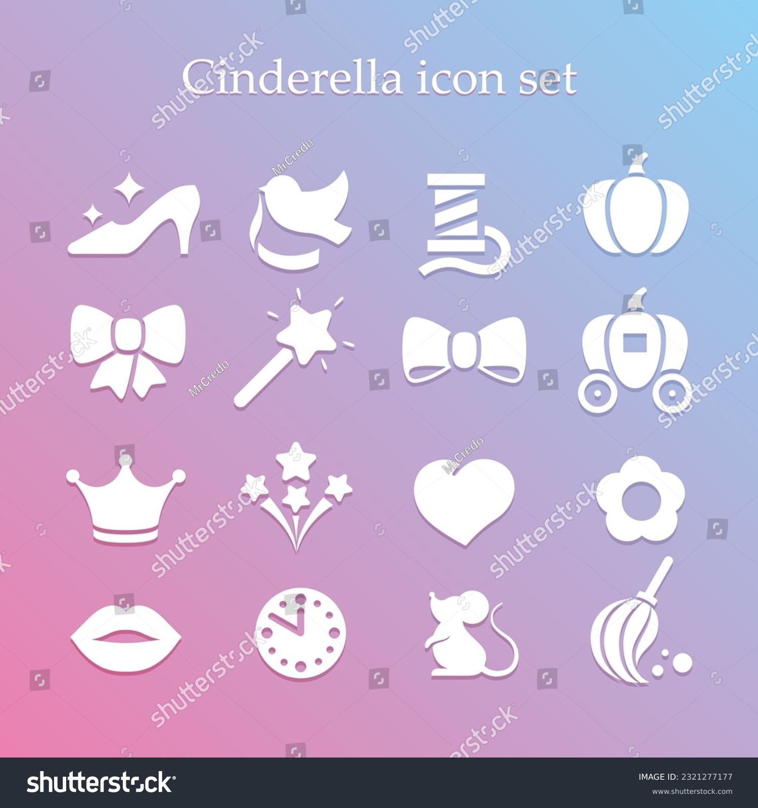 SVG of cinderella vector icon set pack svg