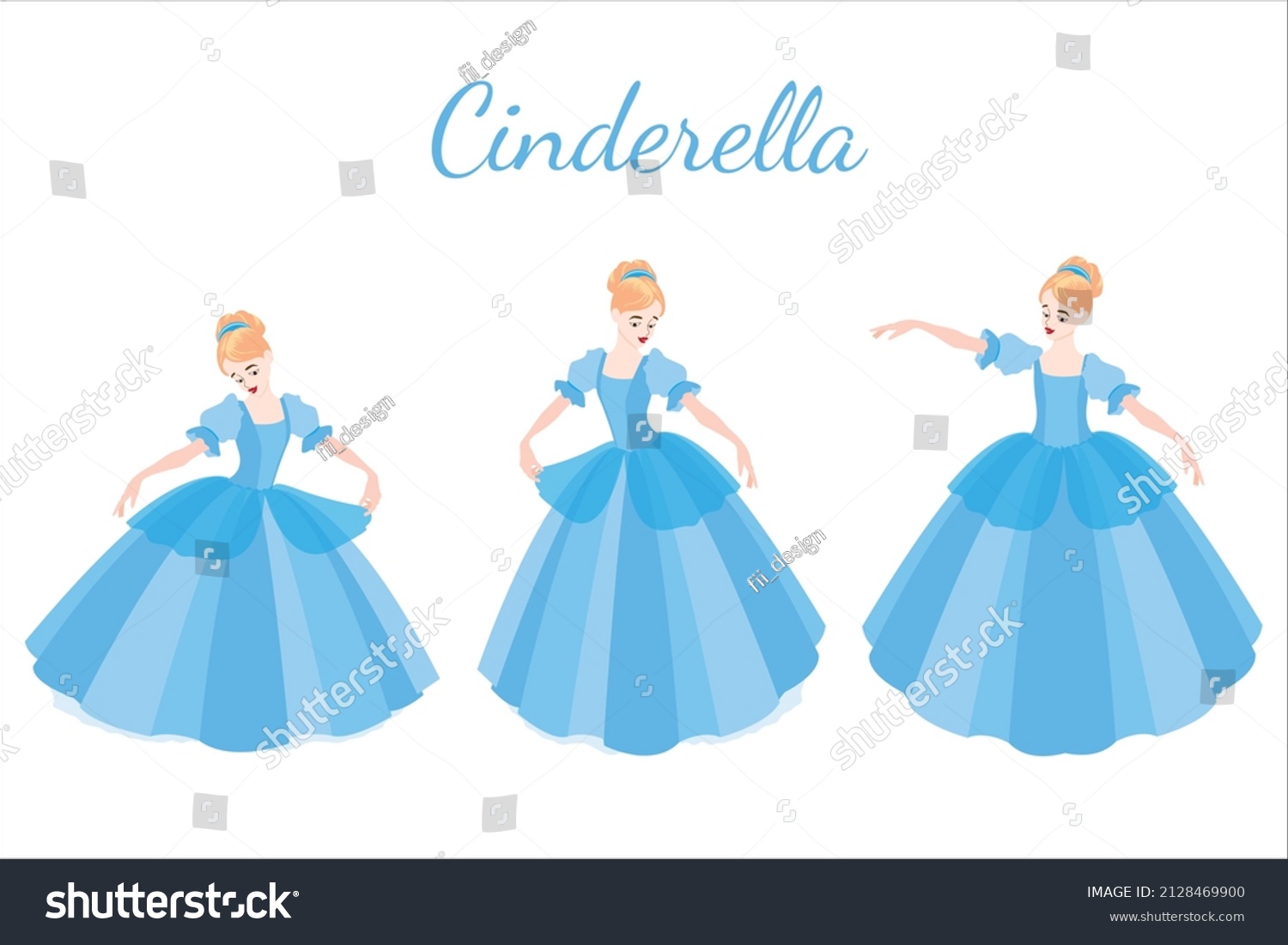 SVG of cinderella vector illustration design suitable for fairy tale cartoon character princess children's book fairy tale day svg