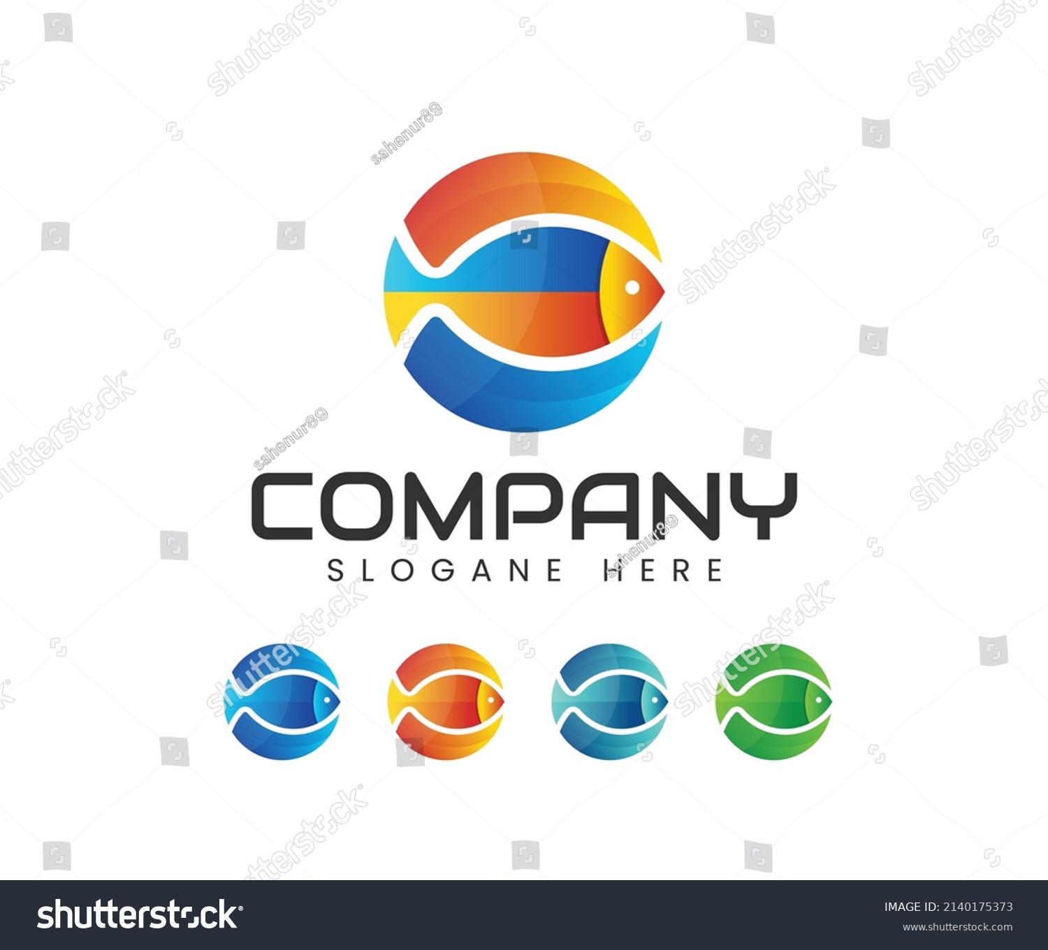 Circle Abstract Fish Logo Design Stock Vector (Royalty Free) 2140175373 ...
