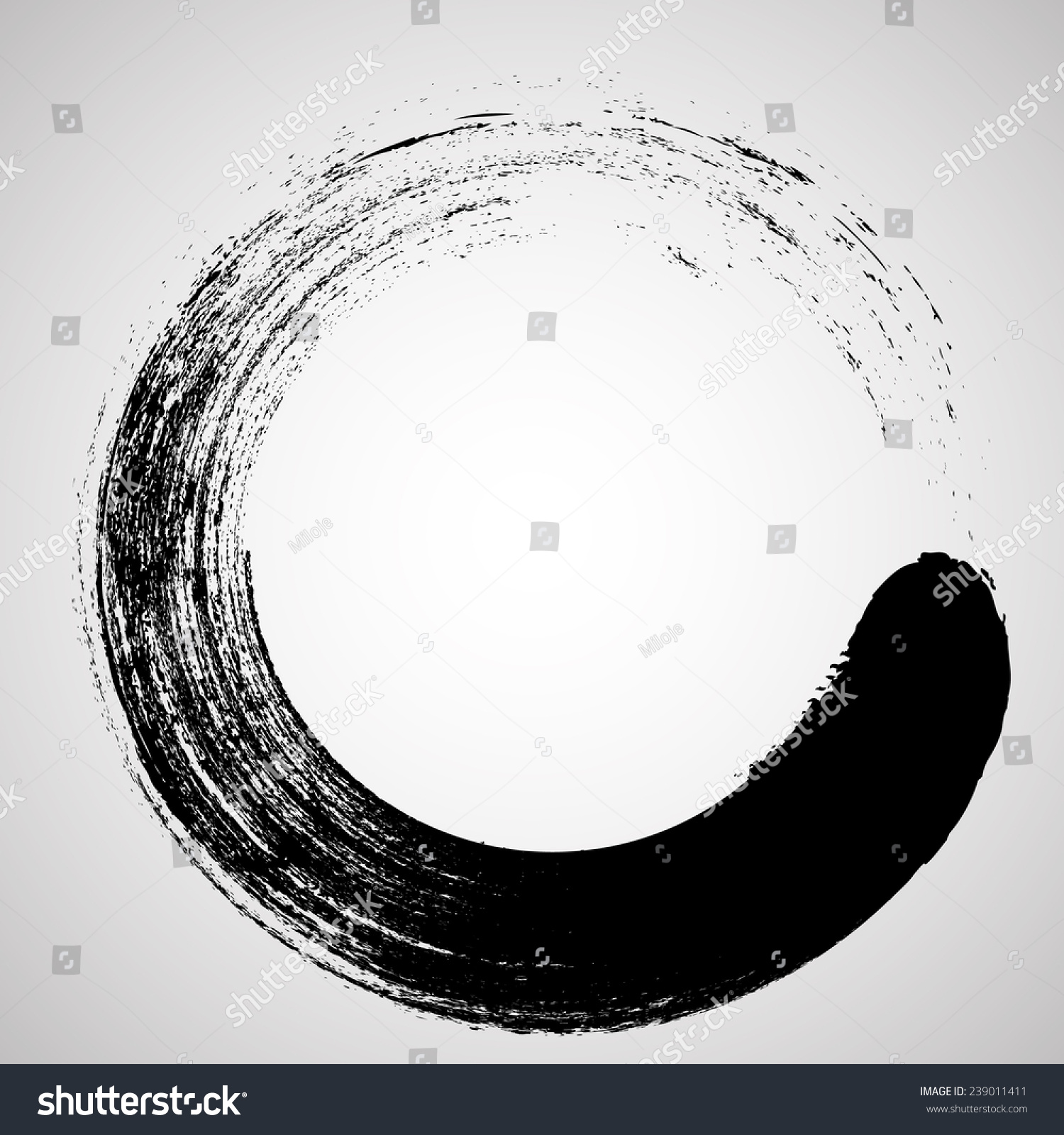 Circle Brush Stroke Border Frame Grunge Stock Vector 239011411 ...