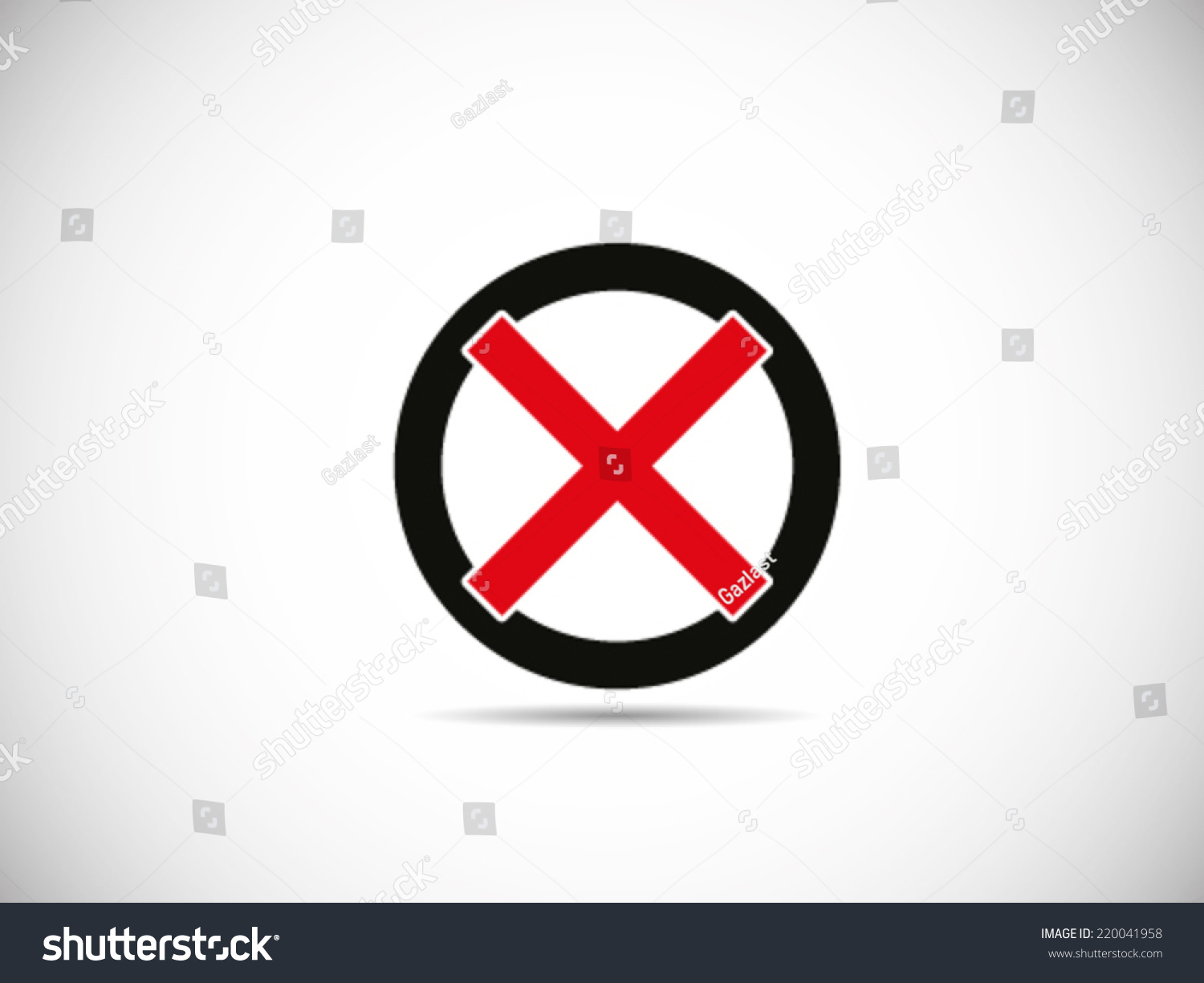 Circle Cross Fail Sign Stock Vector 220041958 - Shutterstock