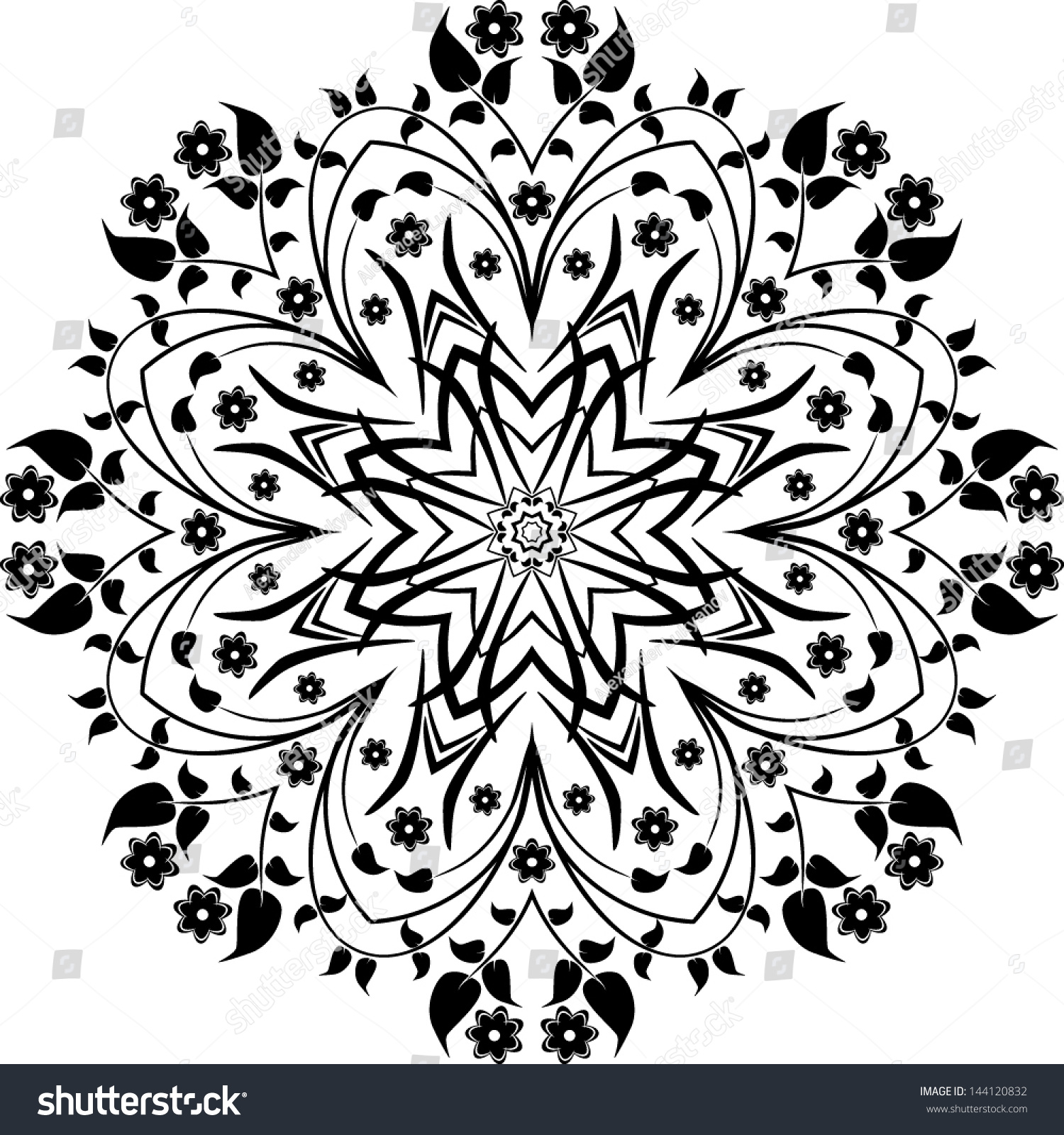 Circle Floral Ornament Eps8 Vector Graphics Stock Vector (Royalty Free ...