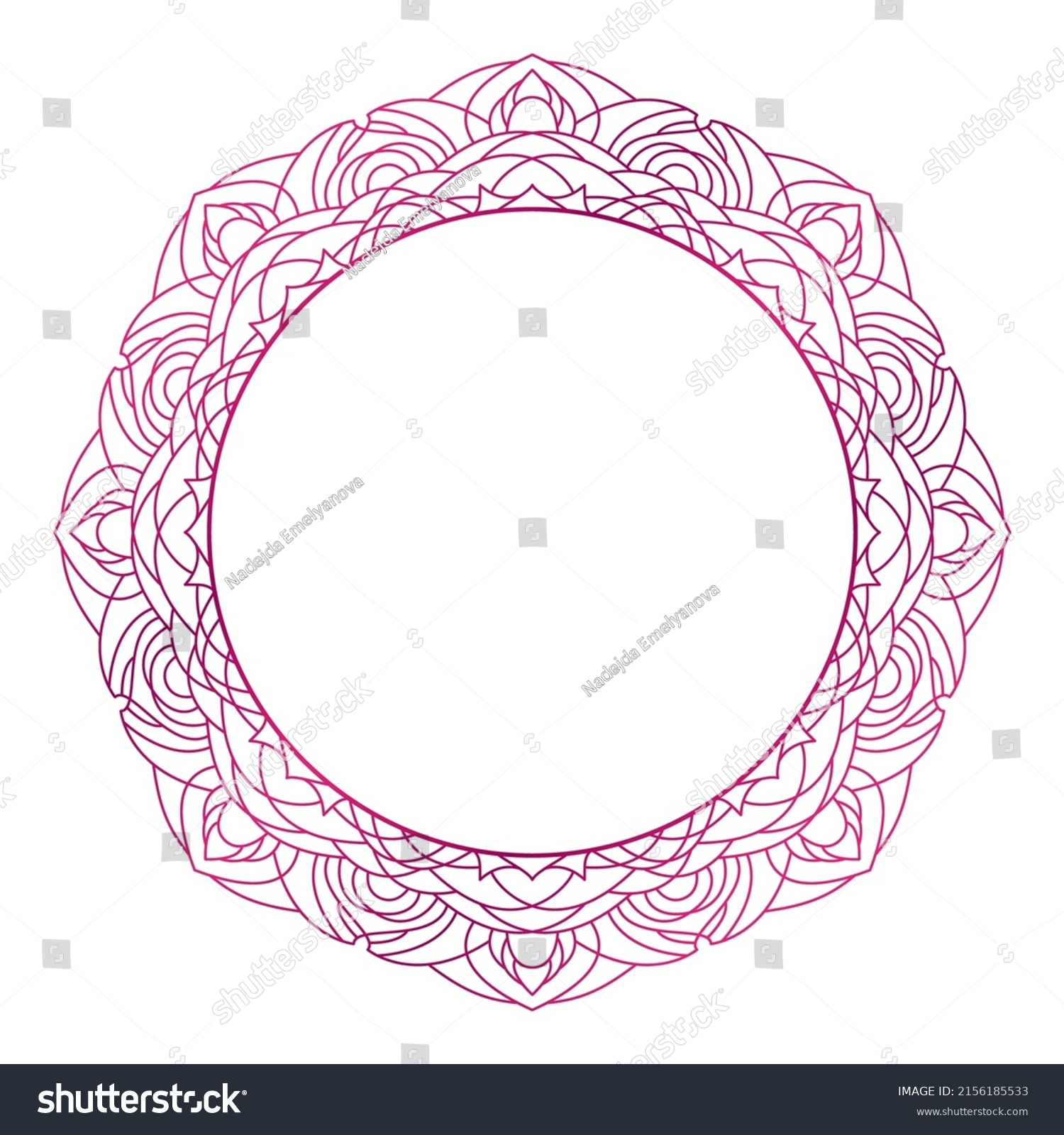 Circle Frame Form Mandala Pattern Henna Stock Vector (Royalty Free ...