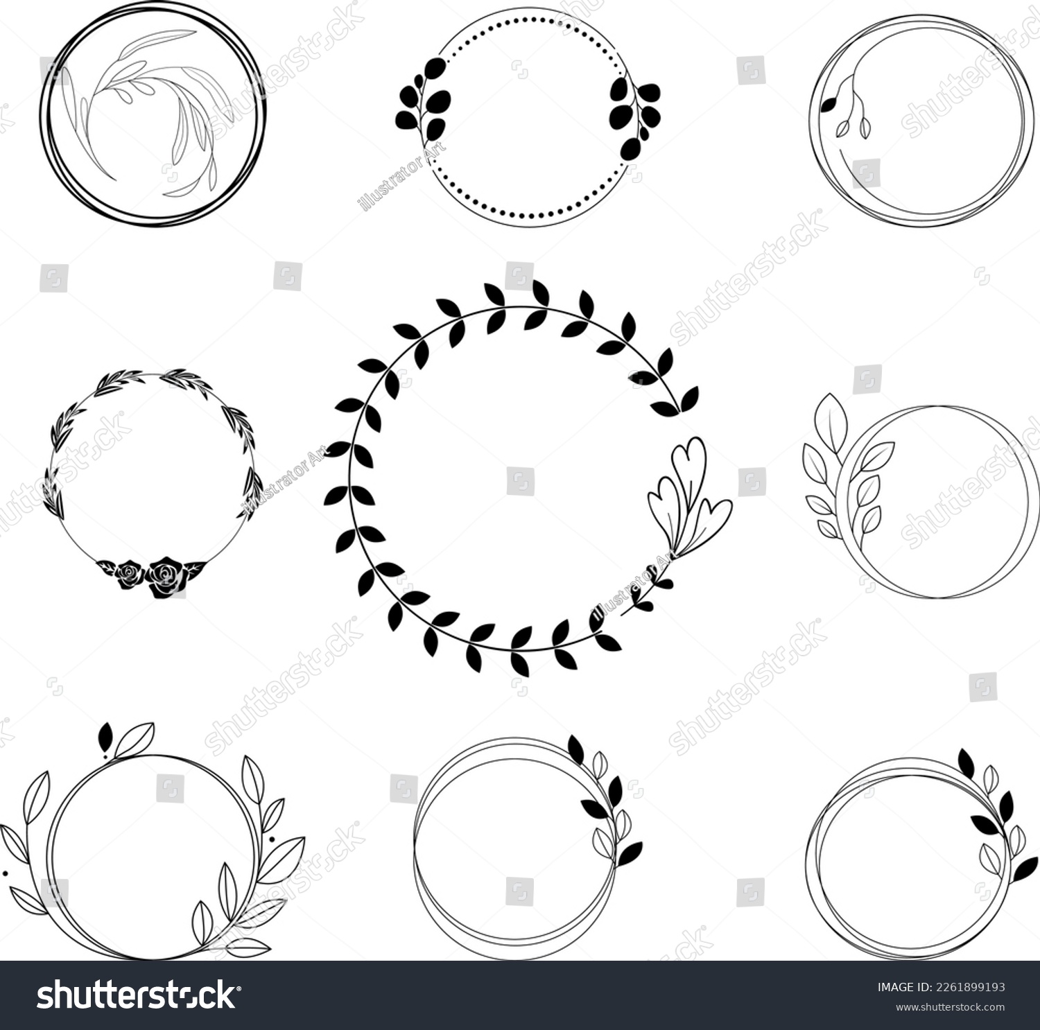 SVG of Circle frame SVG, Circle frame Bundle SVG, Circle frame Silhouette, Circle frame Clipart illustration art svg