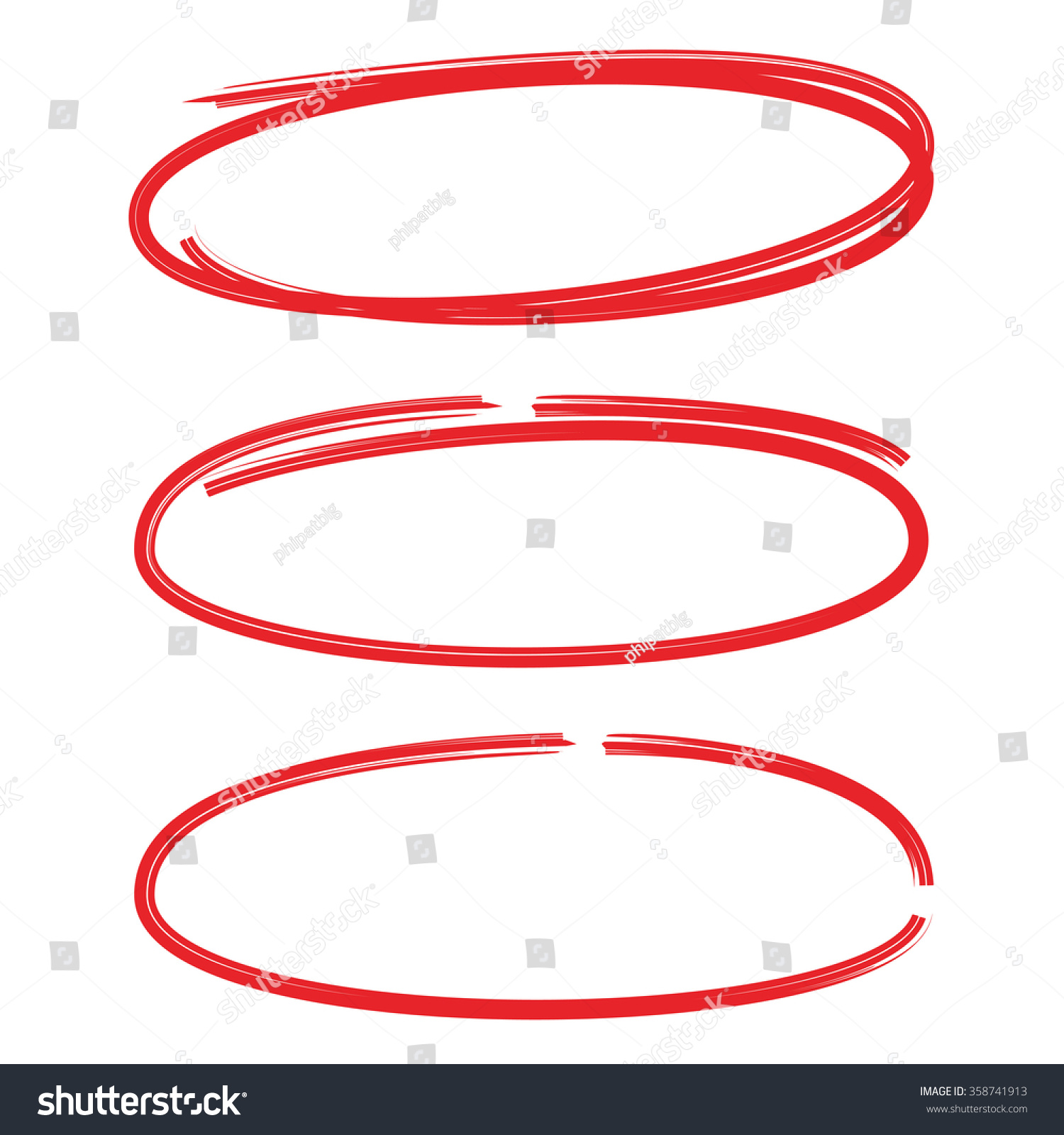 Circle Highlighter Marker Text Selection Vector Stock Vector 358741913