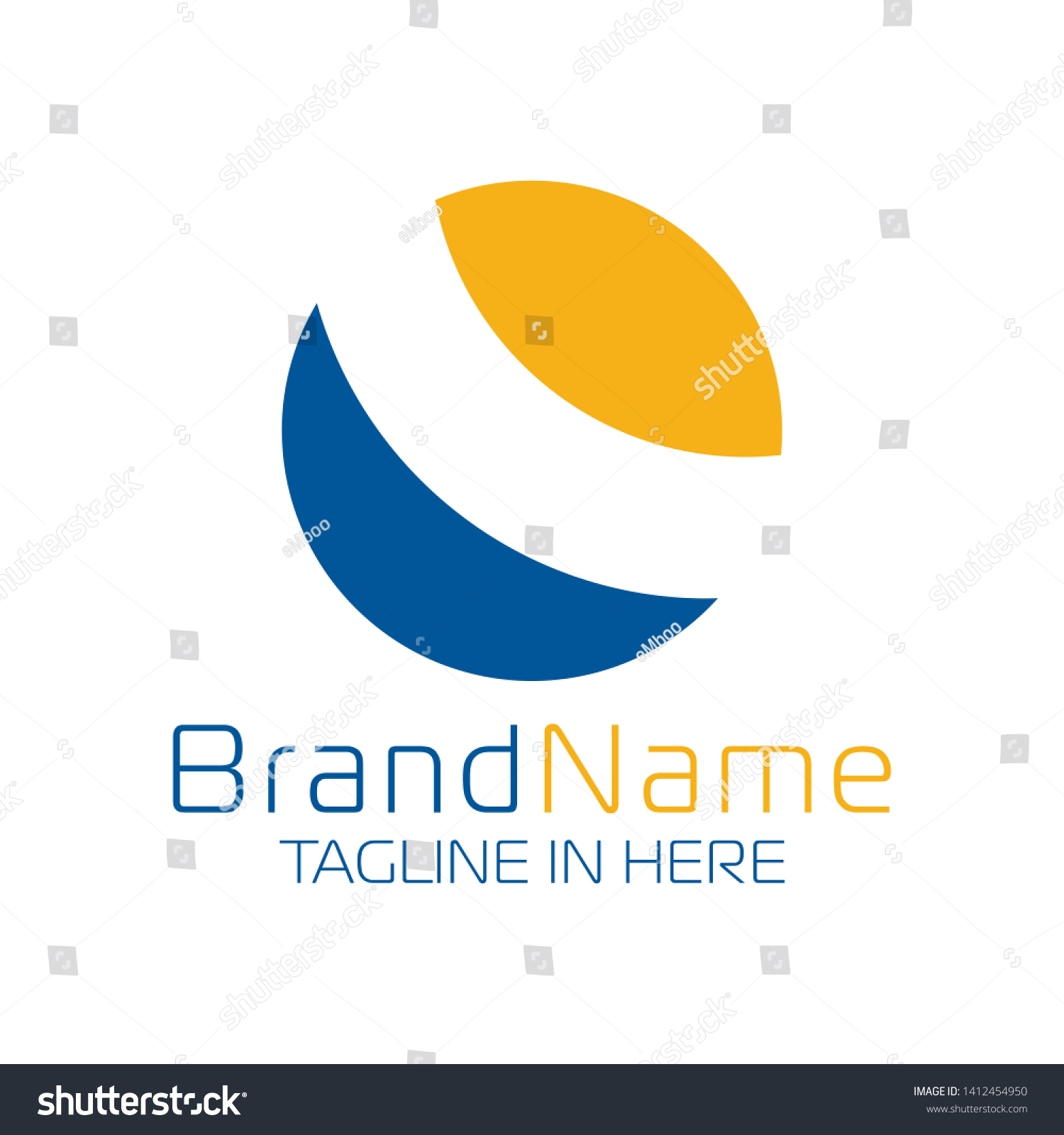 Circle Logo Blue Orange Color Stock Vector (Royalty Free) 1412454950 ...