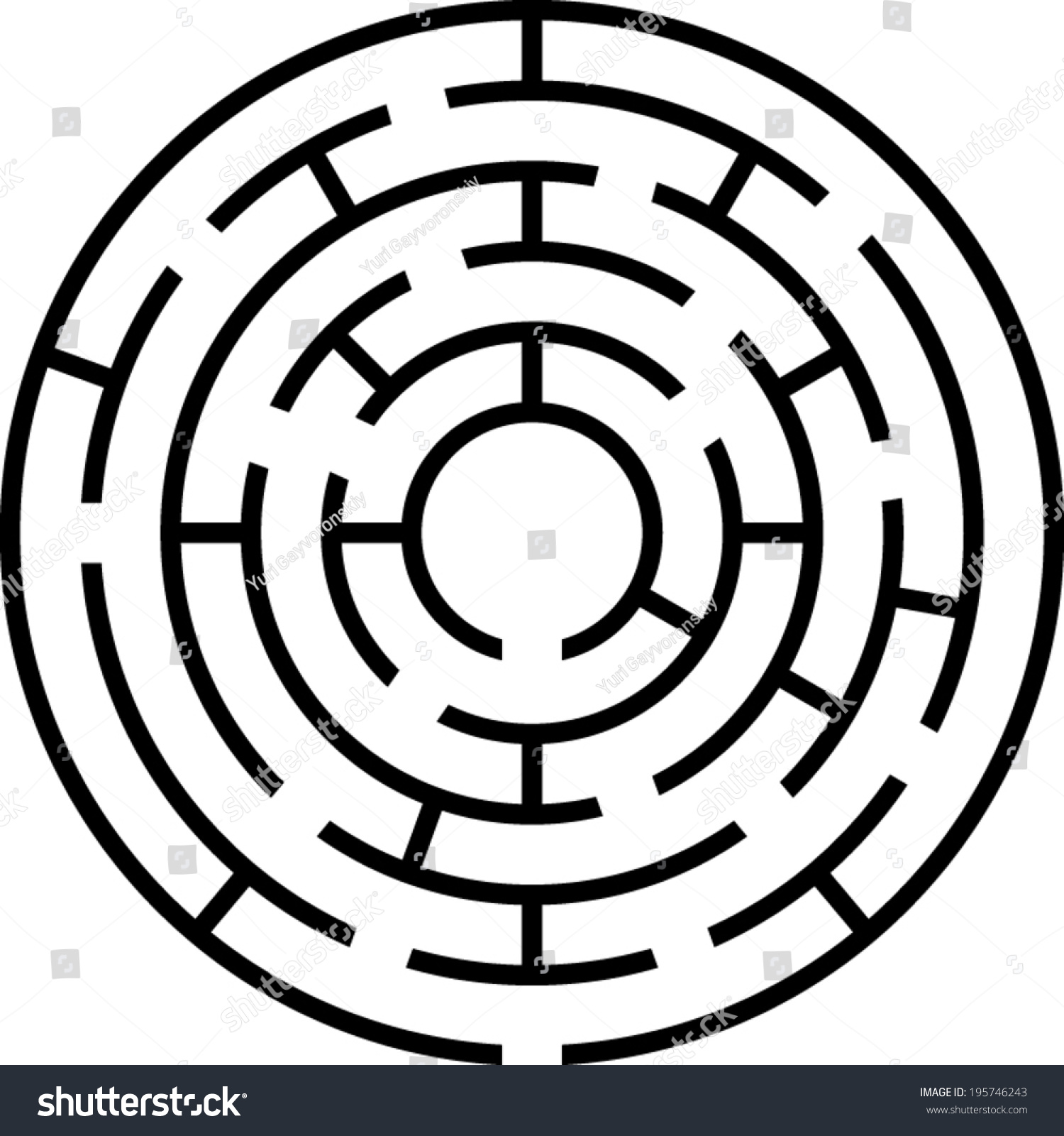 maze circle vector Vector 195746243 Maze Vector Shutterstock Stock   Circle