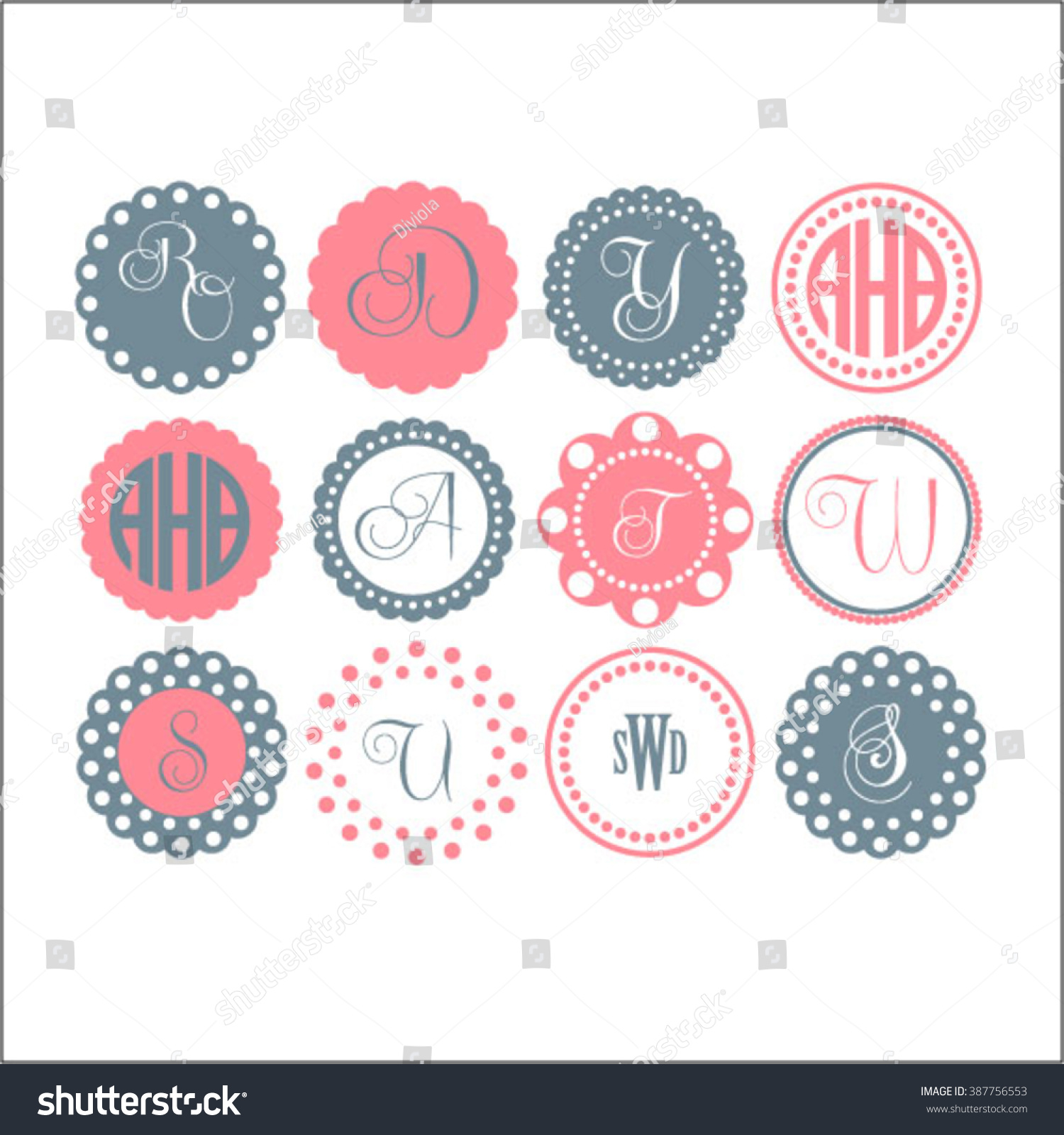 circle monogram vector Monogram Circle Cutting Vector Vector Stock File Frames