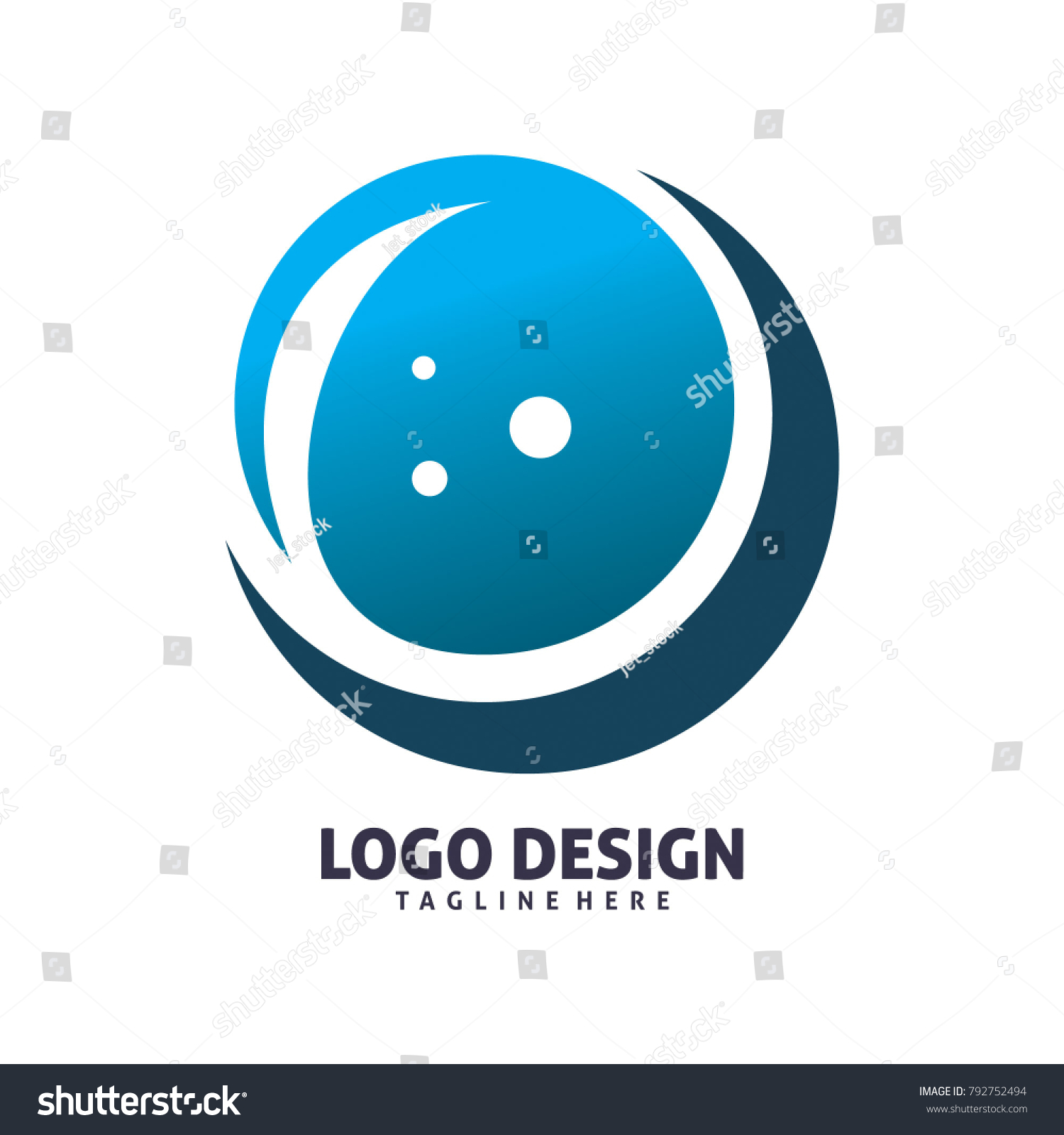 Circle Moon Logo Design Stock Vector (Royalty Free) 792752494 ...