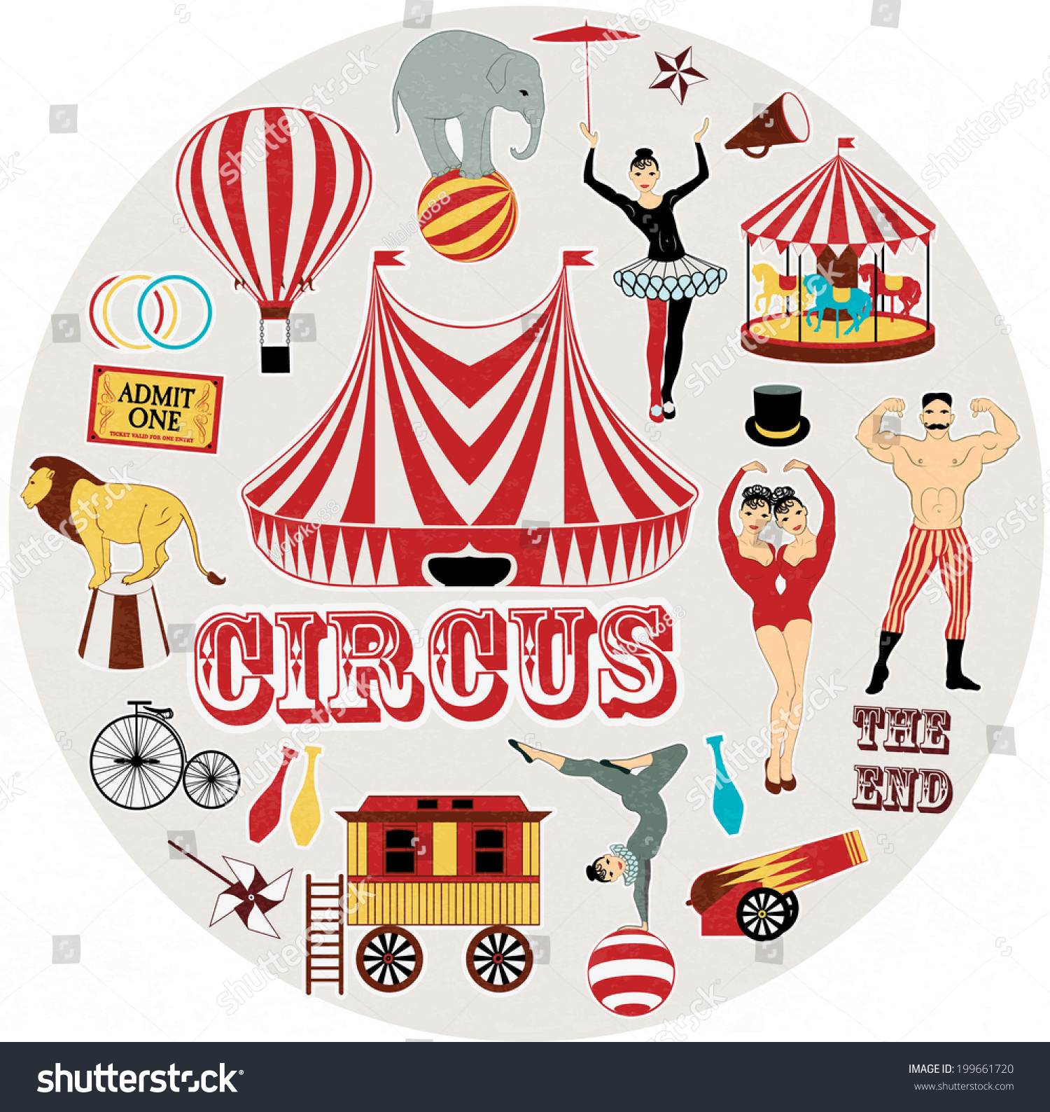 Circle Pattern Of The Circus Stock Vector Illustration 199661720 ...