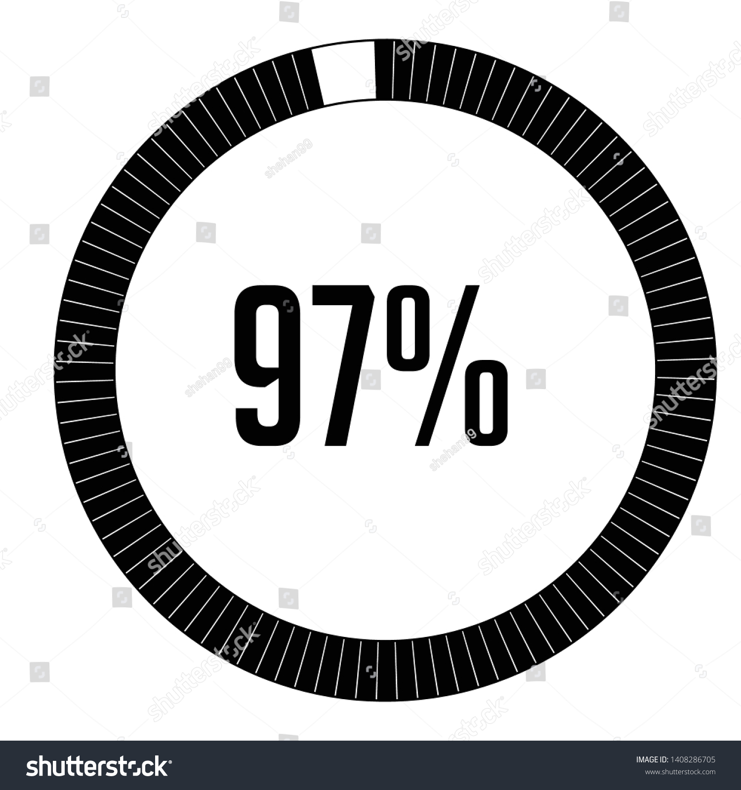 SVG of Circle percentage diagrams 97% ready to use for web design, user interface (UI) or infographic, for business , indicator with black and white can change color vector design svg