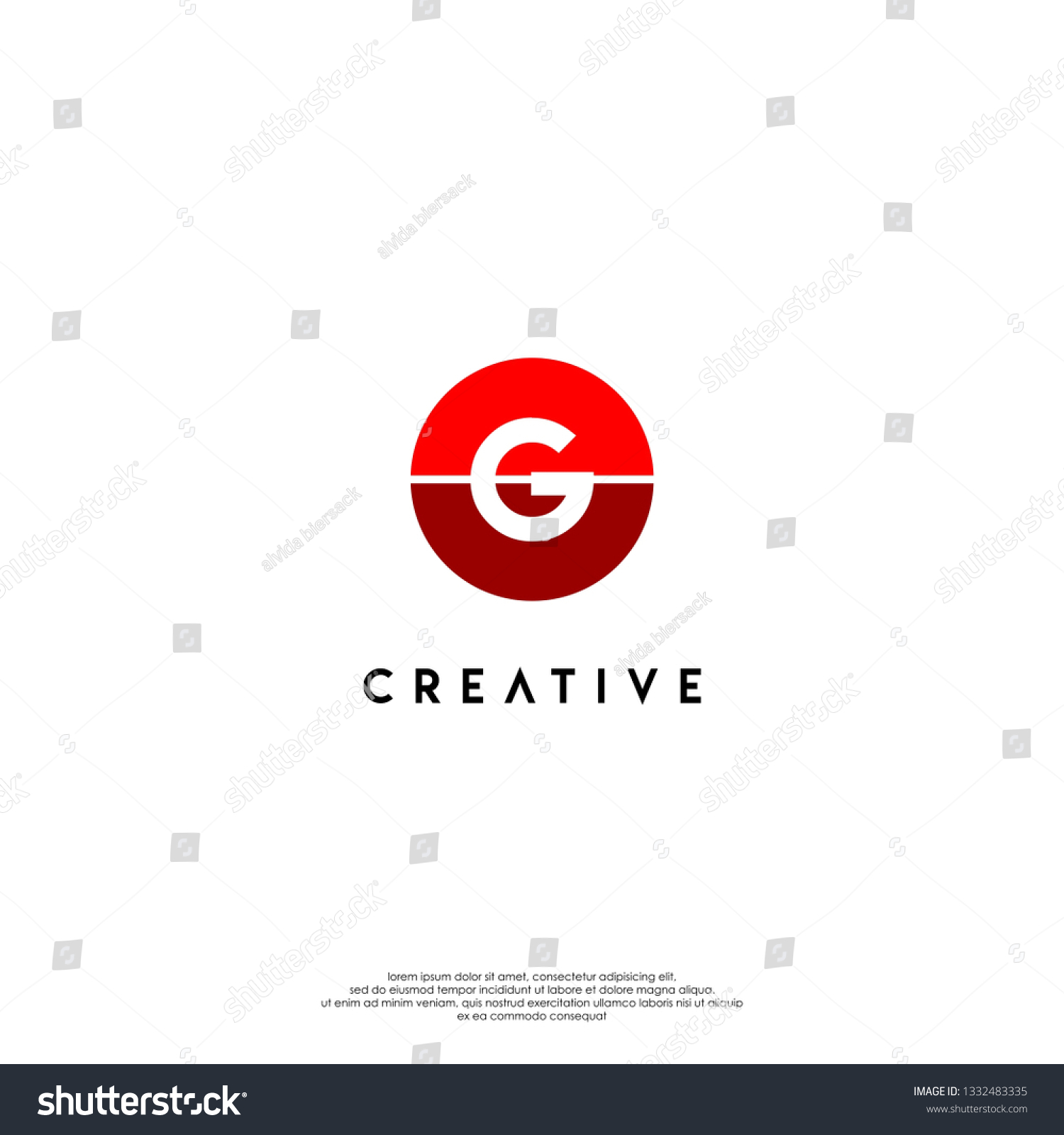 Circle Red G Logo Letter Design Stock Vector (Royalty Free) 1332483335