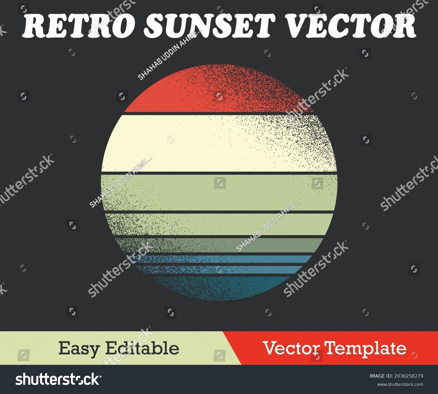 SVG of Circle Retro Vintage Sunset Colorful Shape svg