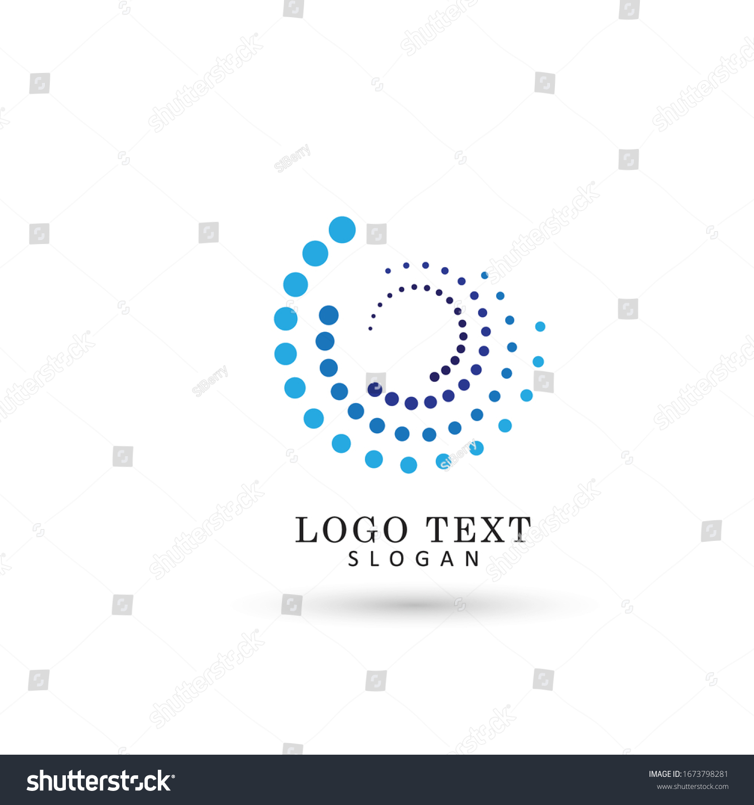 Circle Round Dotted Logo Symbol Icon Stock Vector (Royalty Free) 1673798281
